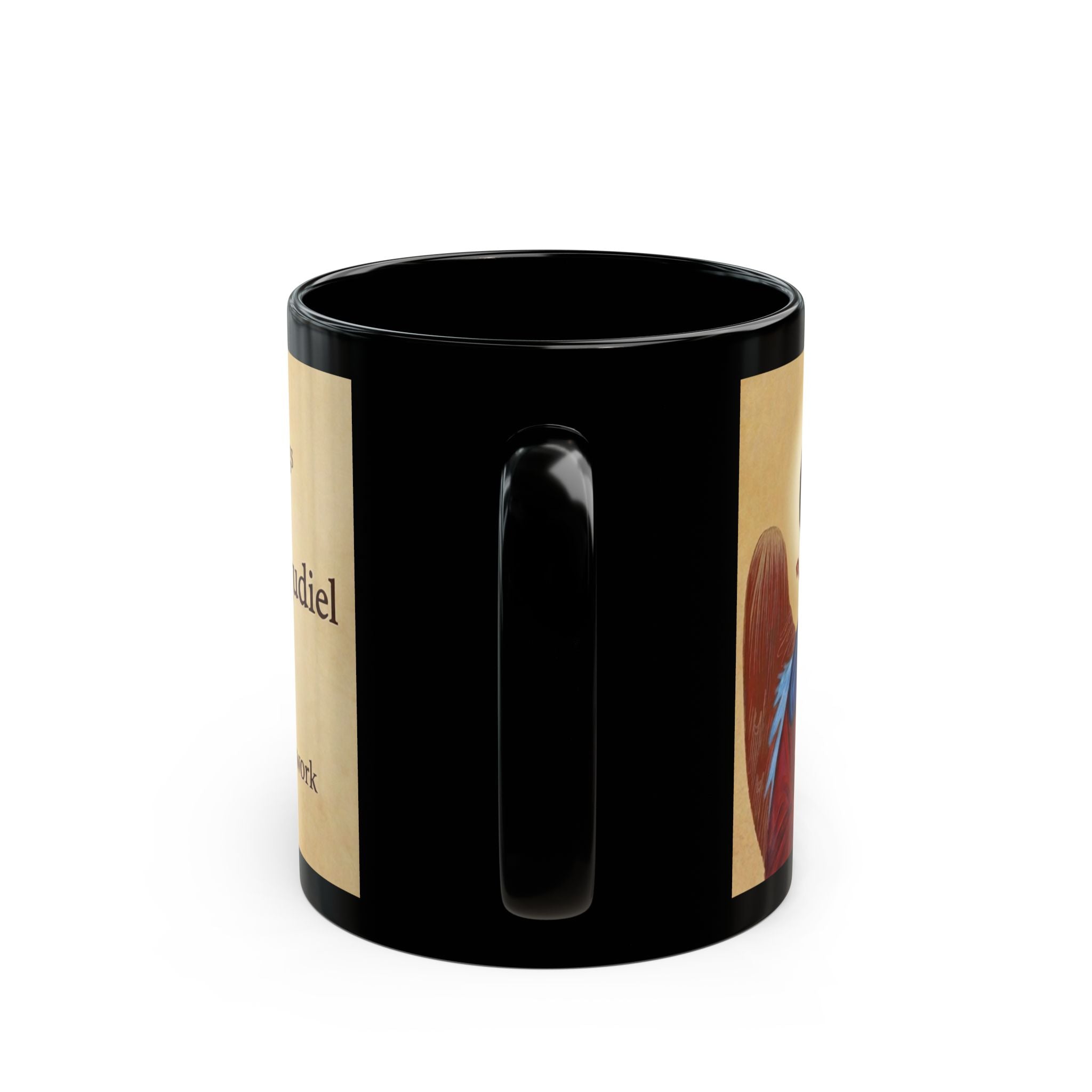 Archangel Jegudiel Orthodox Christian Black Coffee Mug — Gift for Orthodox Christians