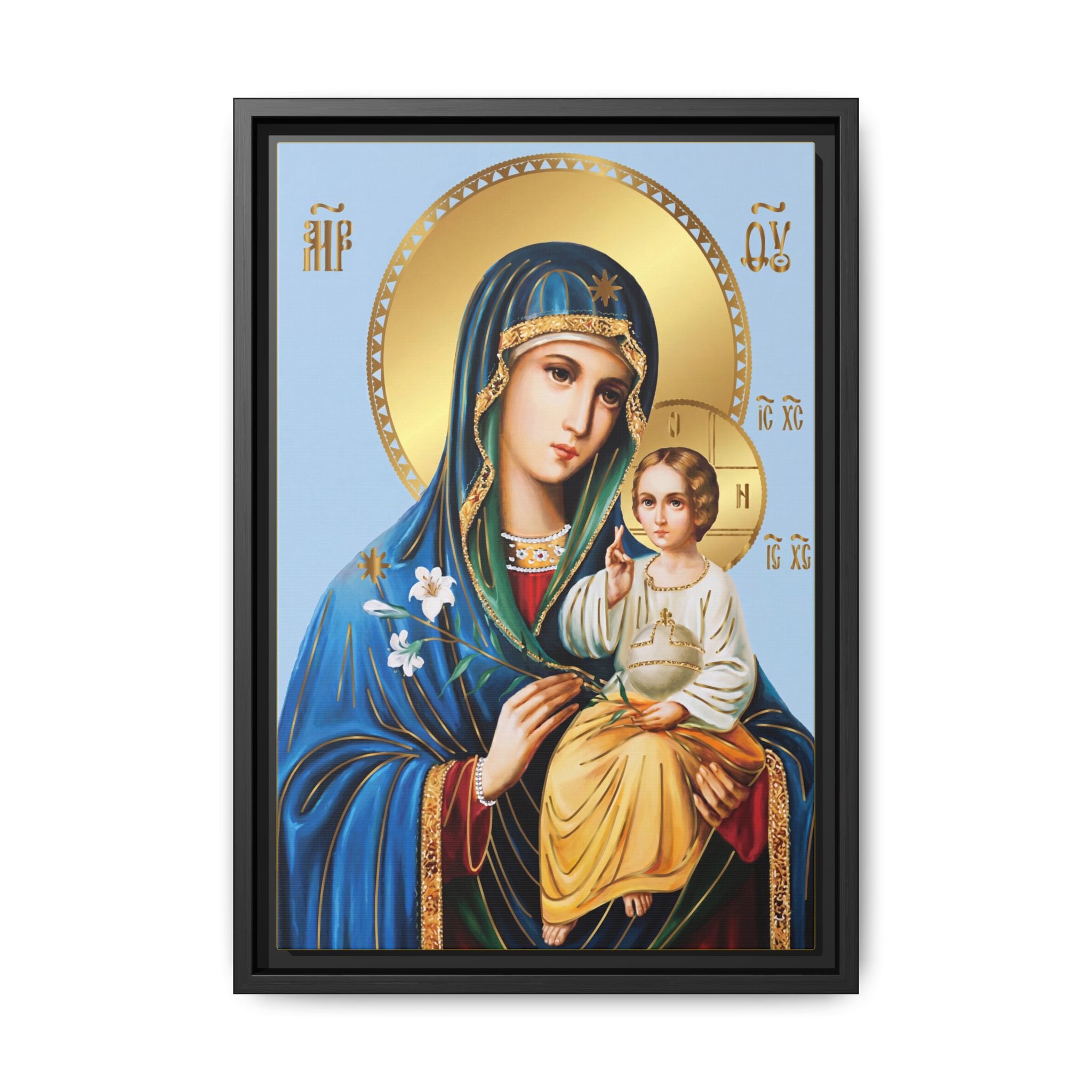 Theotokos Eternal Bloom Framed Canvas Icon