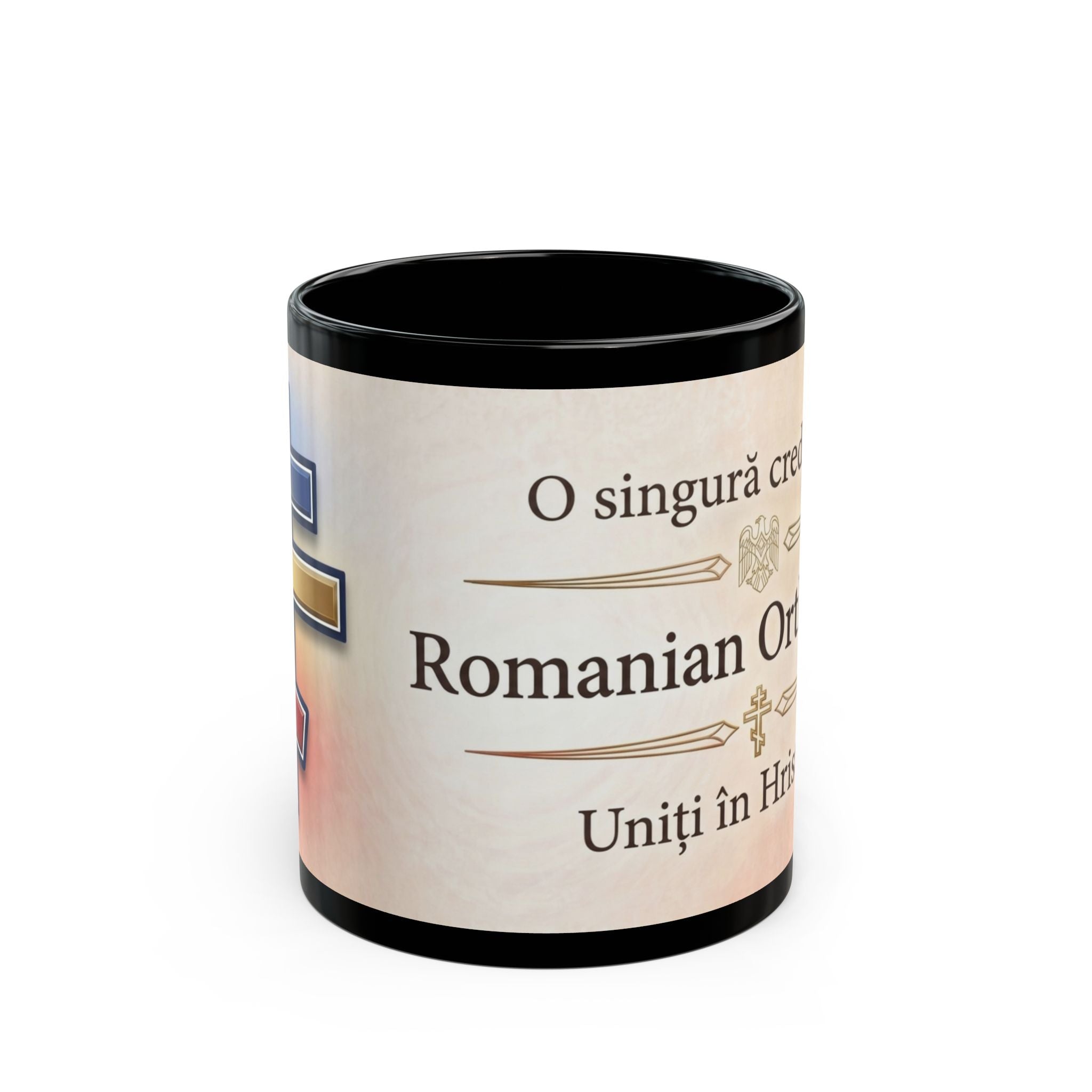 Romanian Orthodox Christian Black Coffee Mug — Orthodox Christian Mug