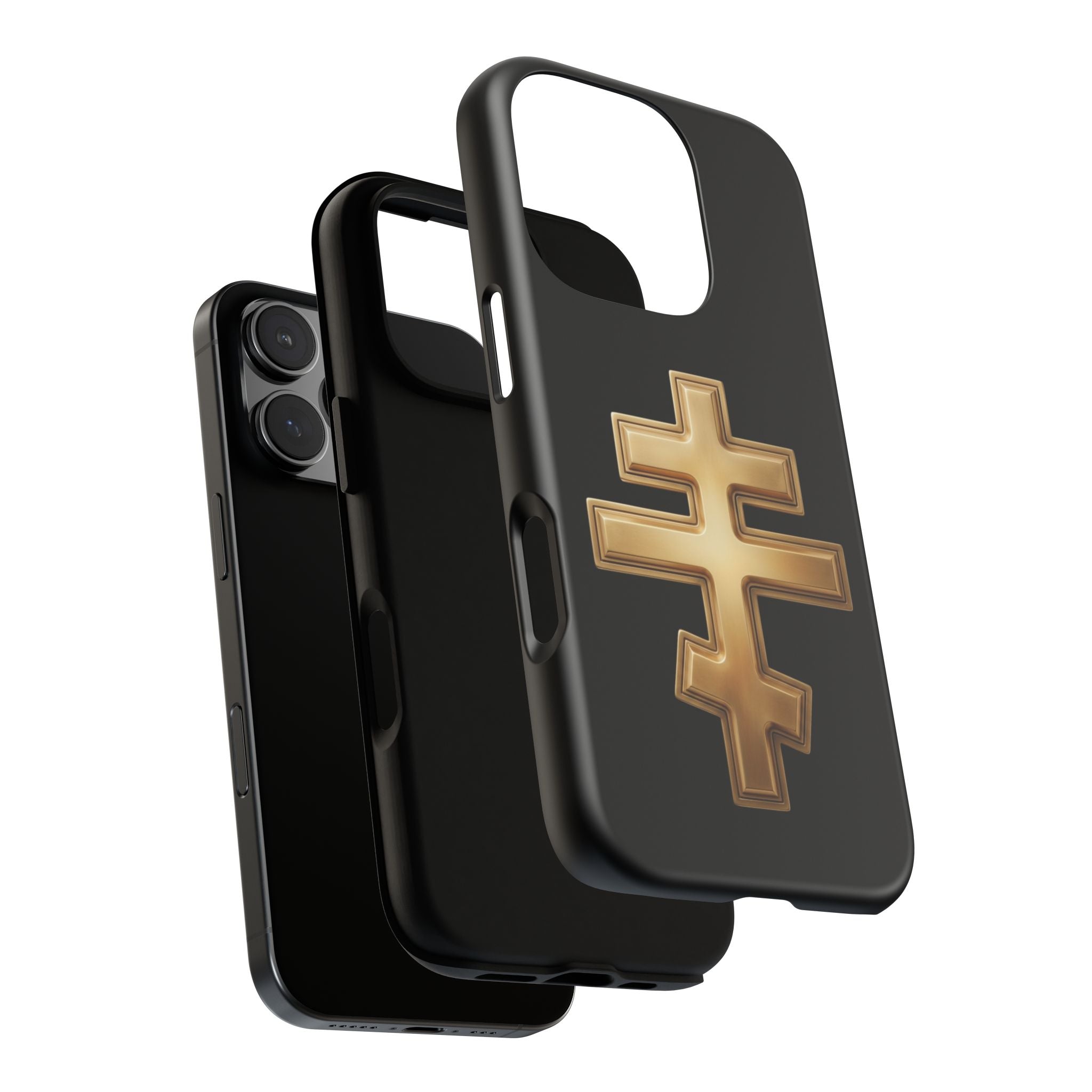 Classic gold classic Orthodox cross design on a matte phone case — additional view 5