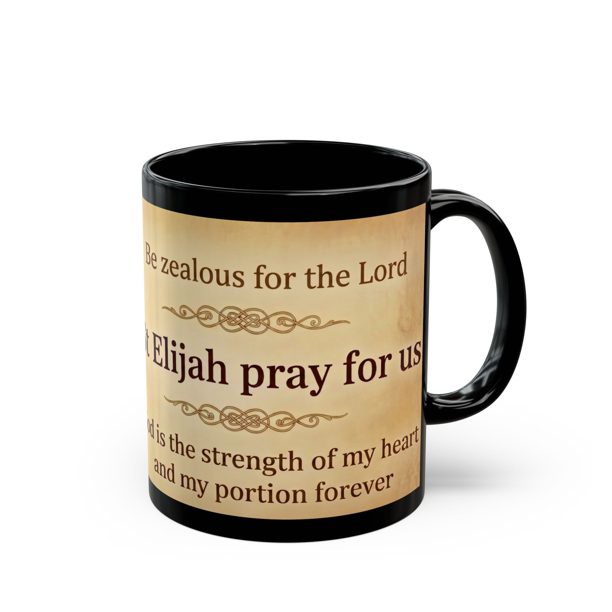Saint Elijah the Prophet Orthodox Christian Black Coffee Mug — Orthodox Faith Gift