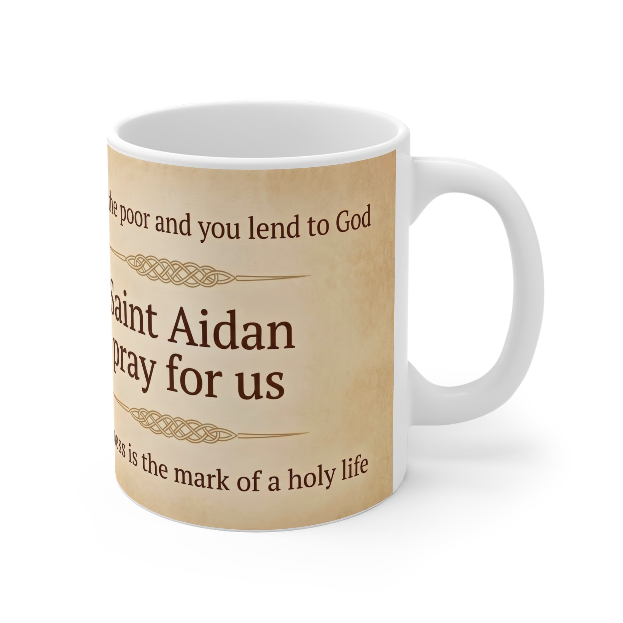 Saint Aidan of Lindisfarne White Coffee Mug