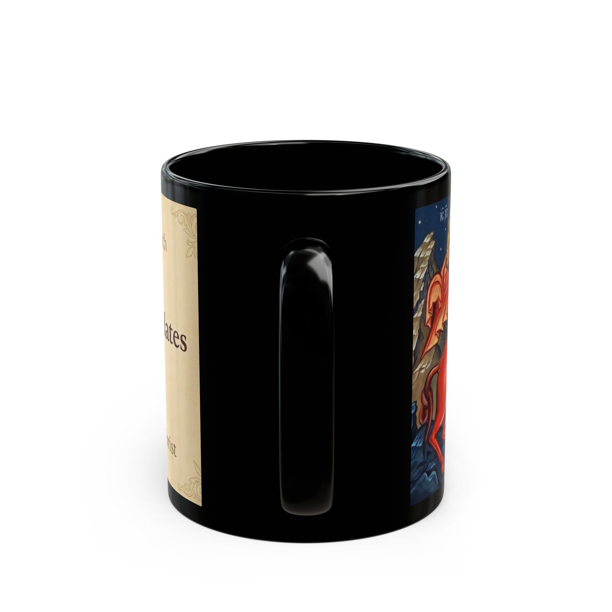 Saint Theodore Stratelates Orthodox Christian Black Coffee Mug — Christian Coffee Mug