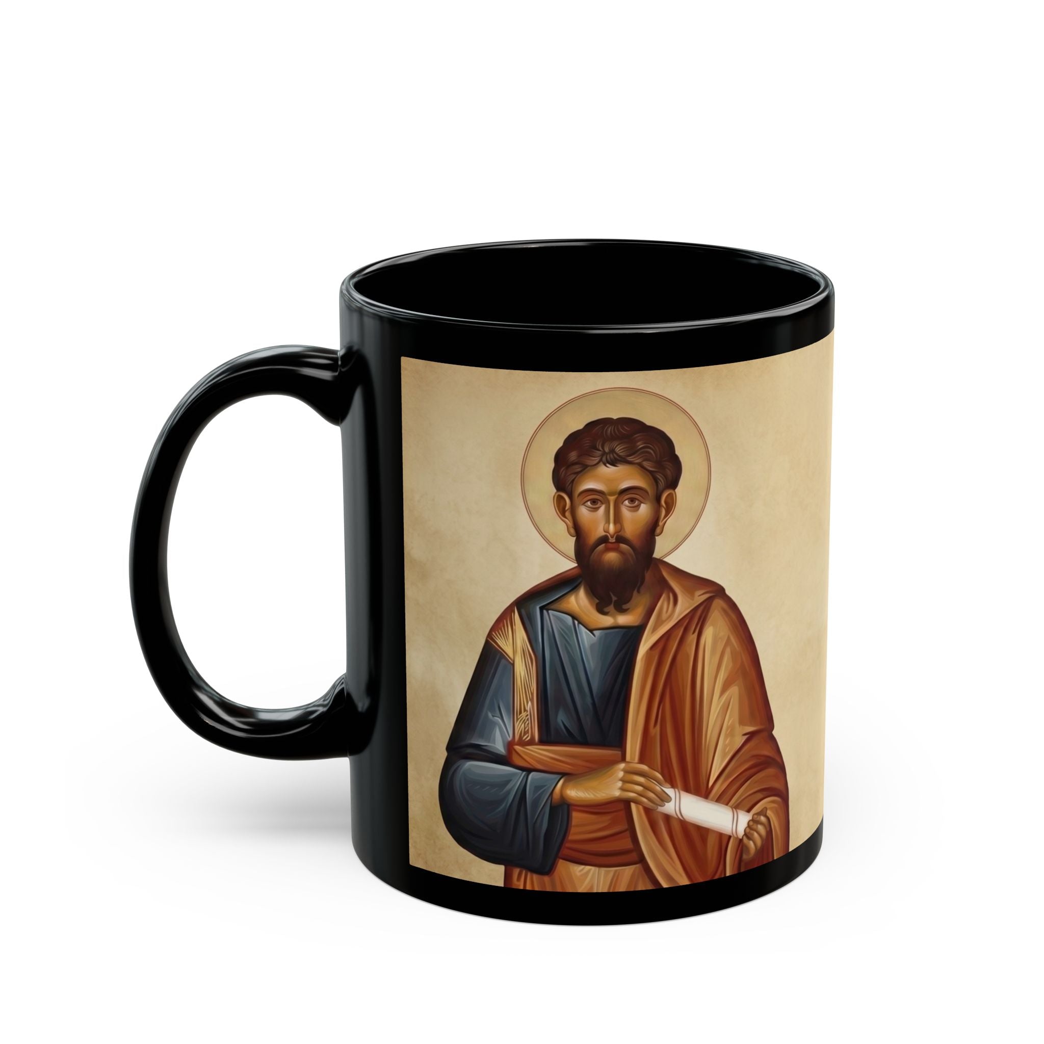 Saint James Son of Alphaeus Orthodox Christian Black Coffee Mug — Orthodox Christian Gift