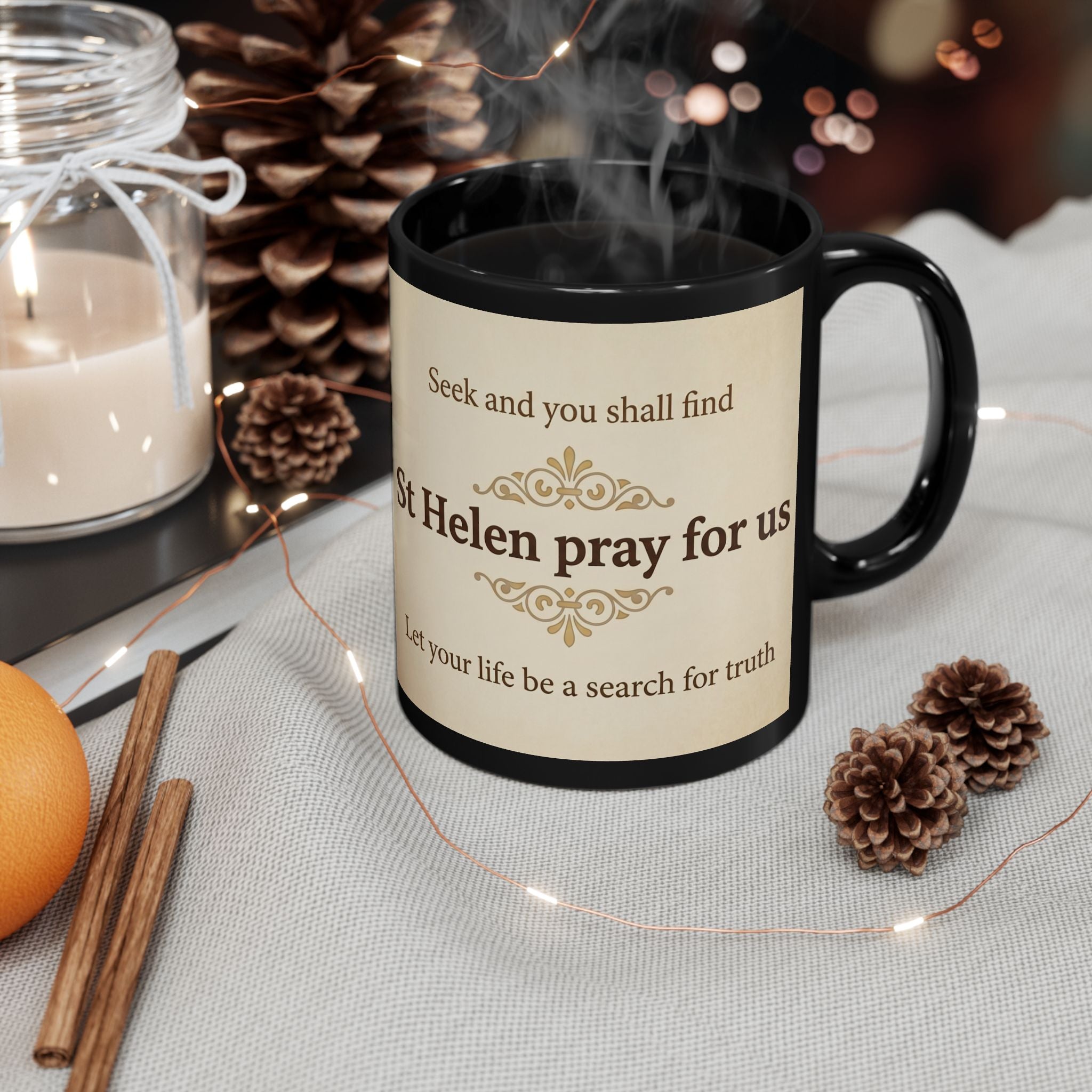 Saint Helen Orthodox Christian Black Coffee Mug — Orthodox Christian Mug