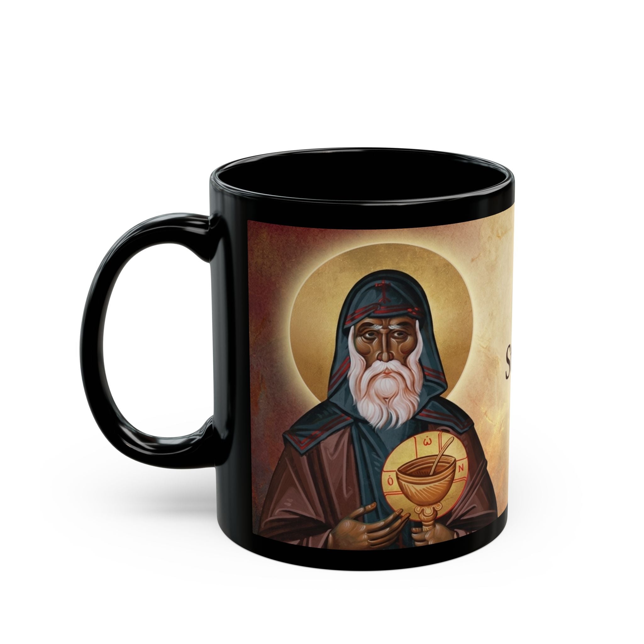 Saint Moses the Ethiopian Orthodox Christian Black Coffee Mug — Orthodox Christian Gift