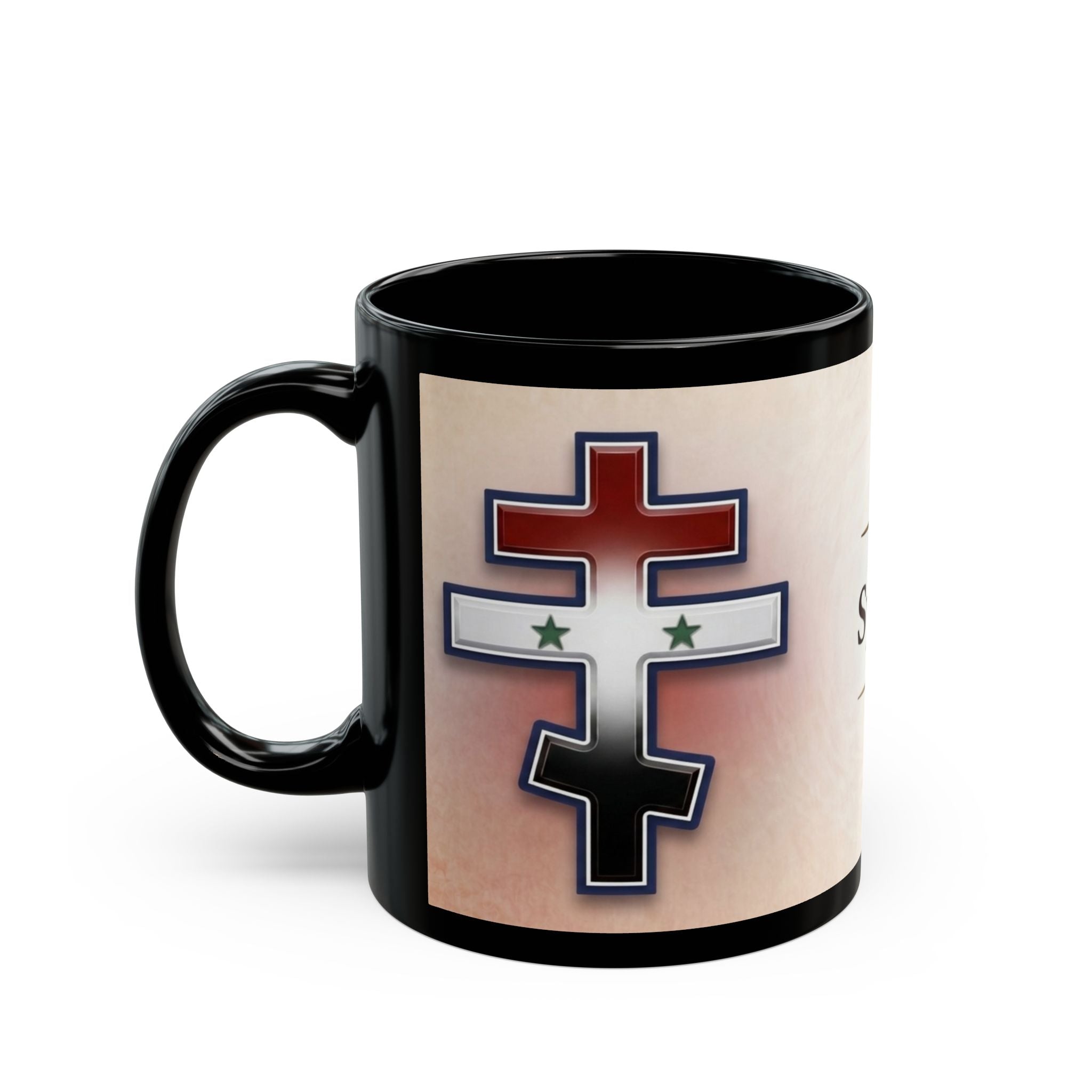Syrian Orthodox Christian Black Coffee Mug — Orthodox Christian Gift
