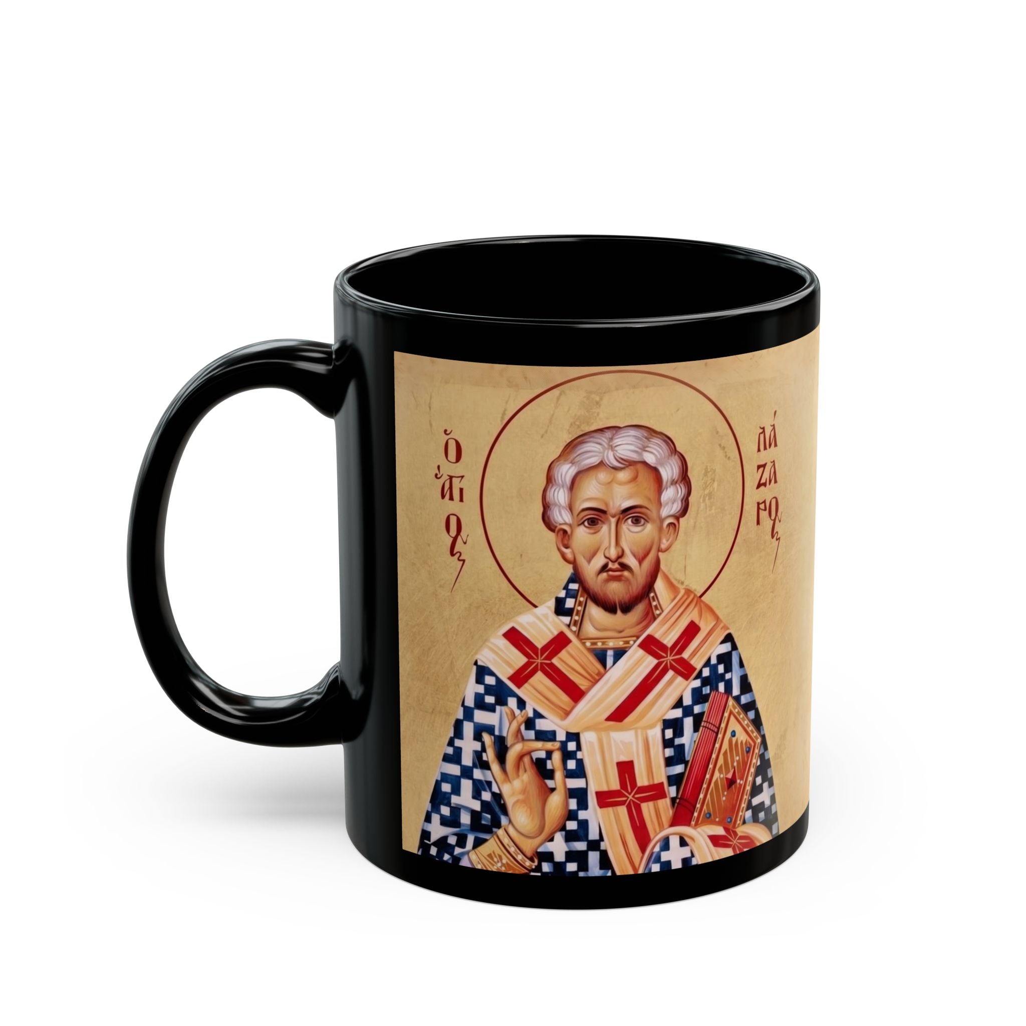 Saint Lazarus the Friend of Christ Black Coffee Mug