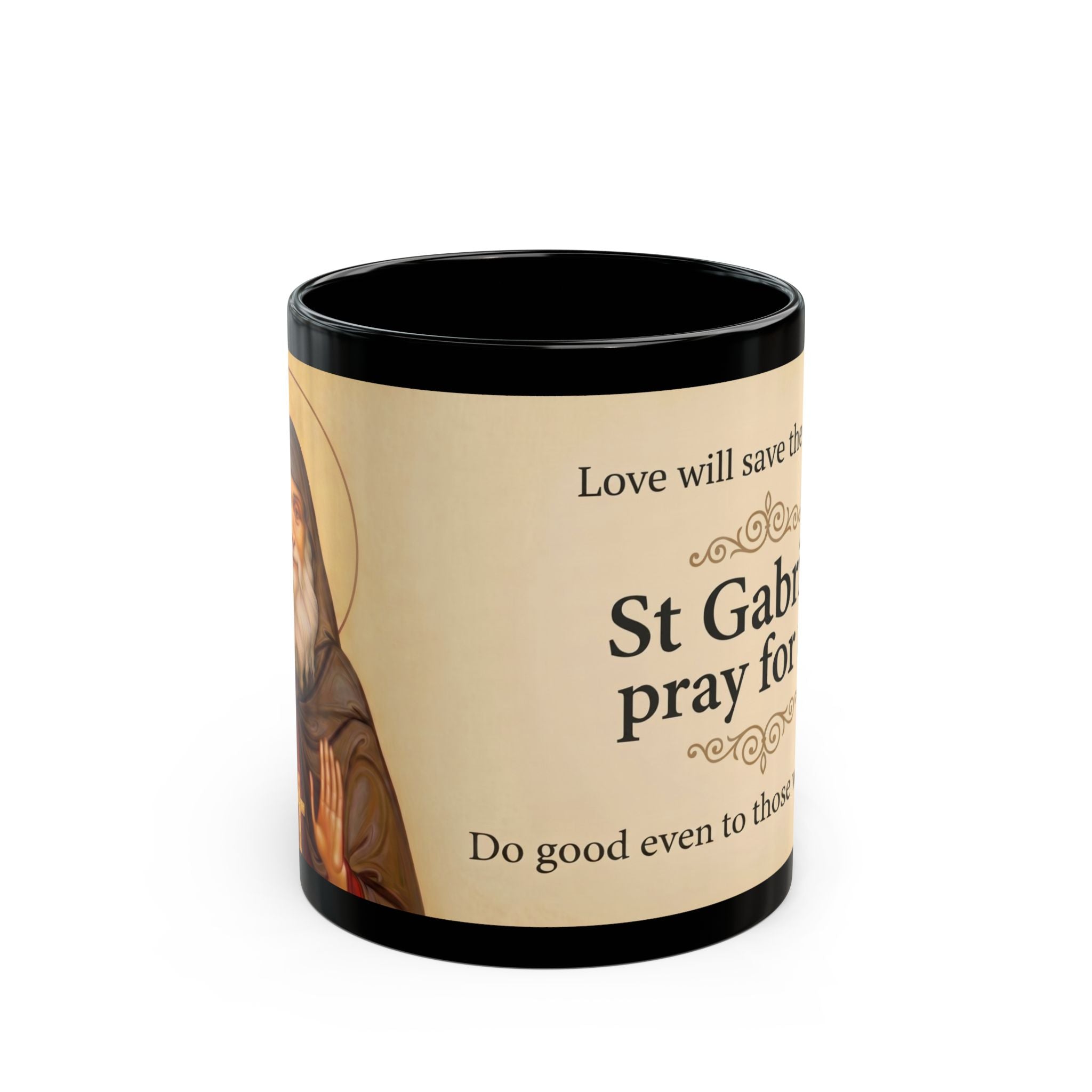 Saint Gabriel of Georgia Orthodox Christian Black Coffee Mug — Orthodox Christian Mug