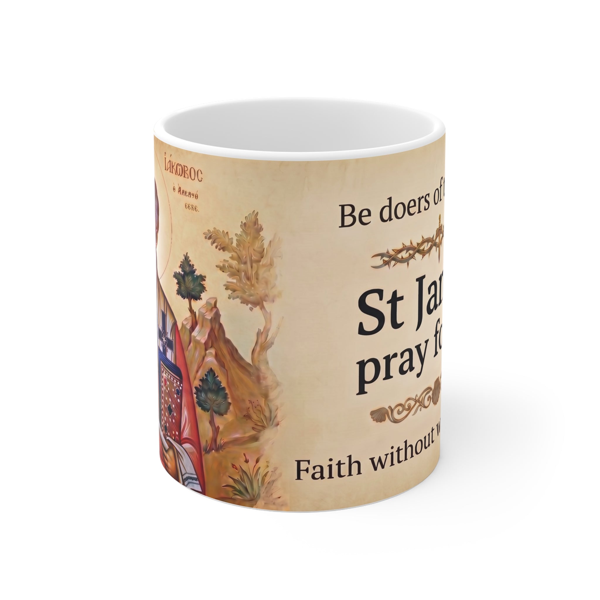 Saint James Son of Zebedee Orthodox Christian Coffee Mug — Orthodox Mug Gift