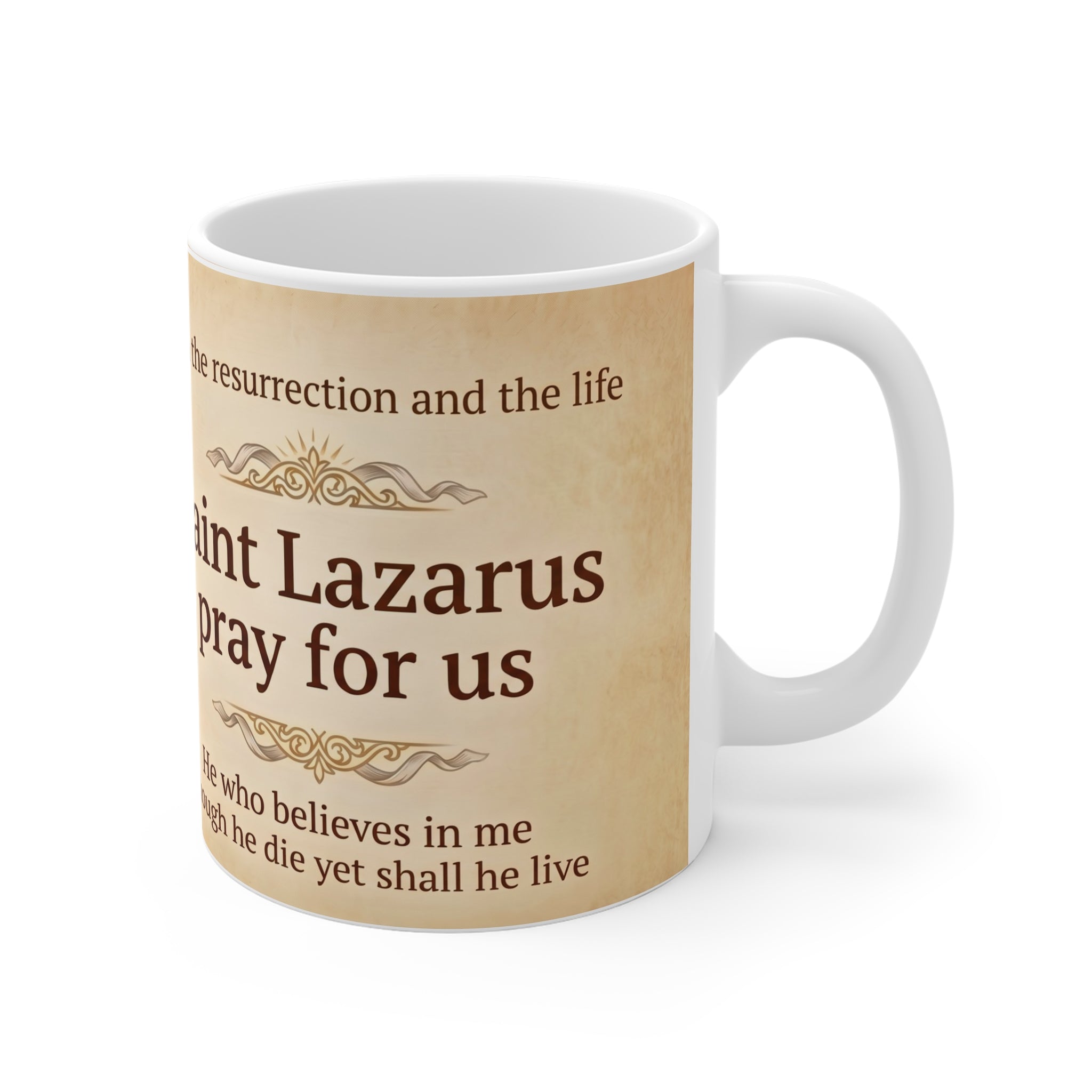 Saint Lazarus the Friend of Christ White Coffee Mug