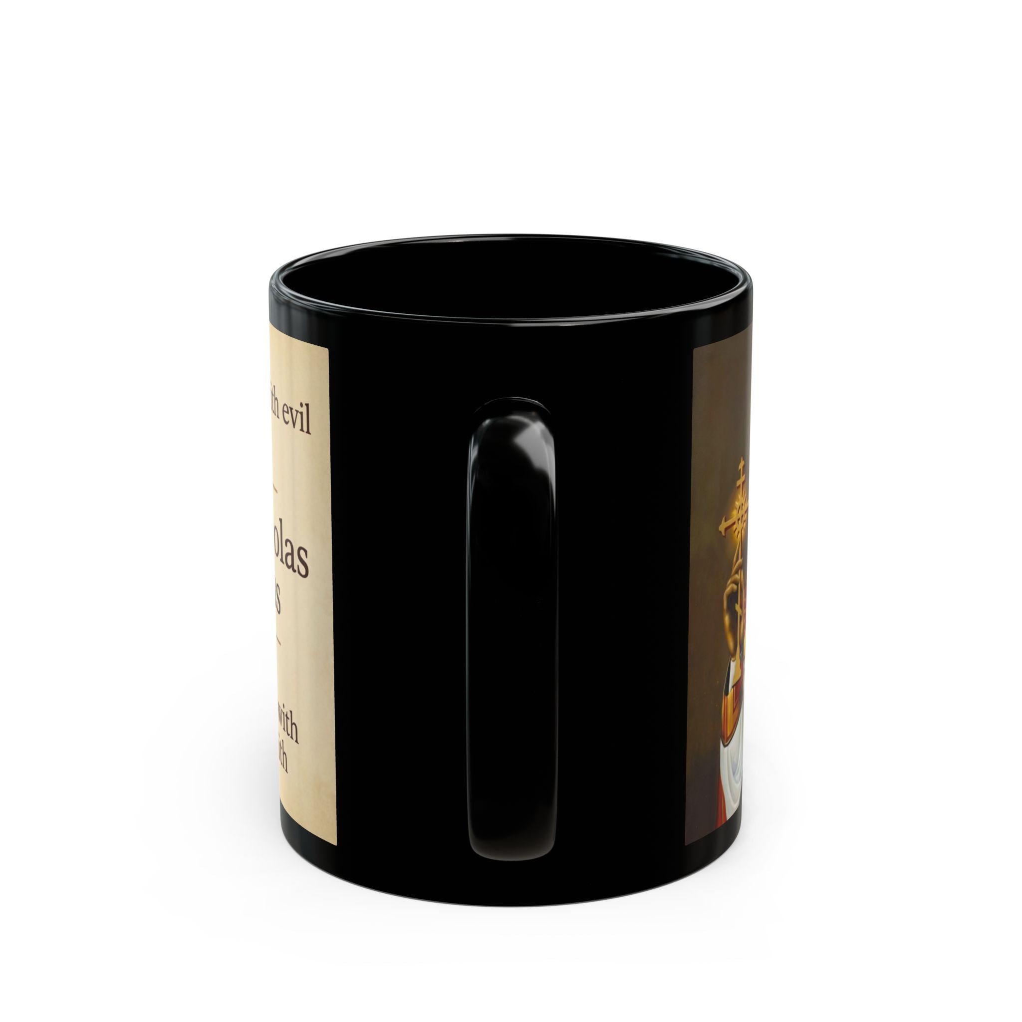 Saint Tsar Nicholas II Orthodox Christian Black Coffee Mug — Orthodox Faith Gift