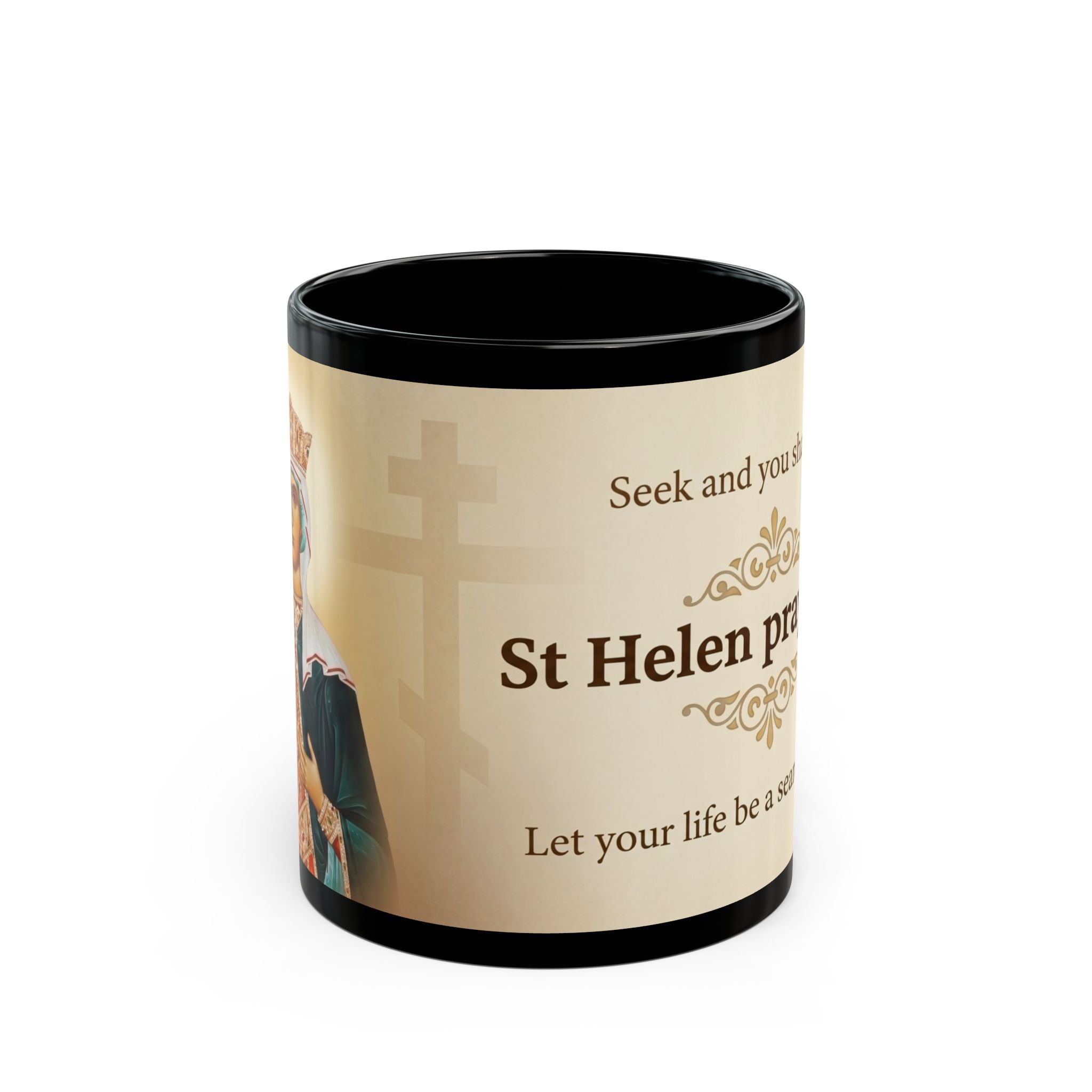 Saint Helen Orthodox Christian Black Coffee Mug — Orthodox Christian Gift
