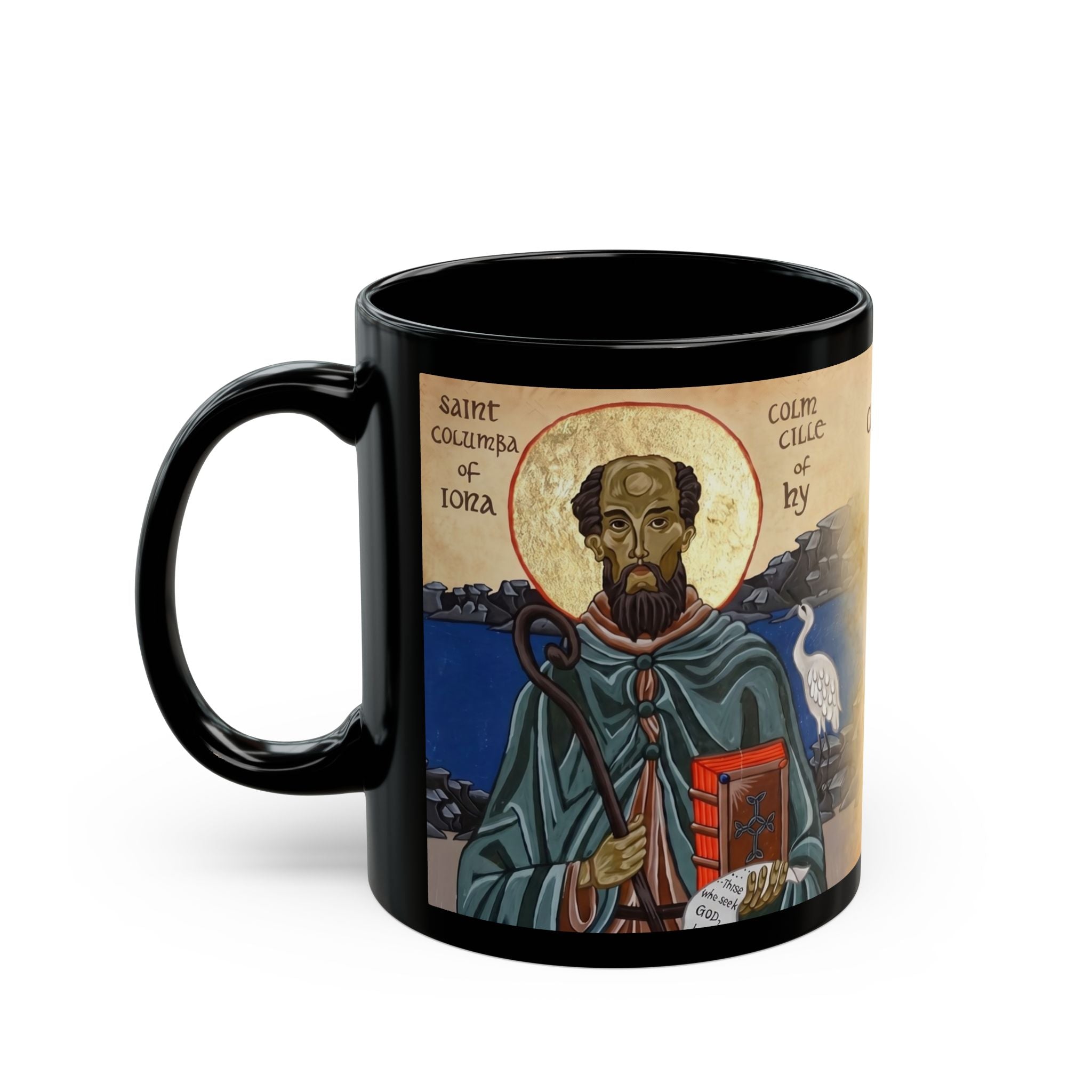 Saint Columba of Iona Black Coffee Mug