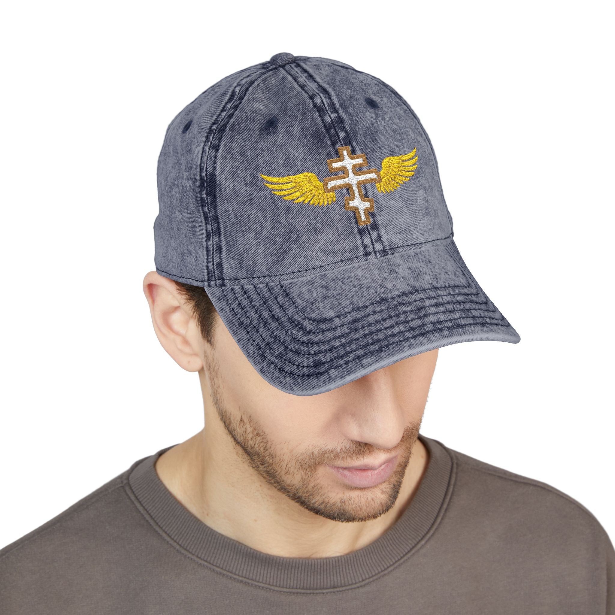 White Orthodox Vintage Embroidered Cap