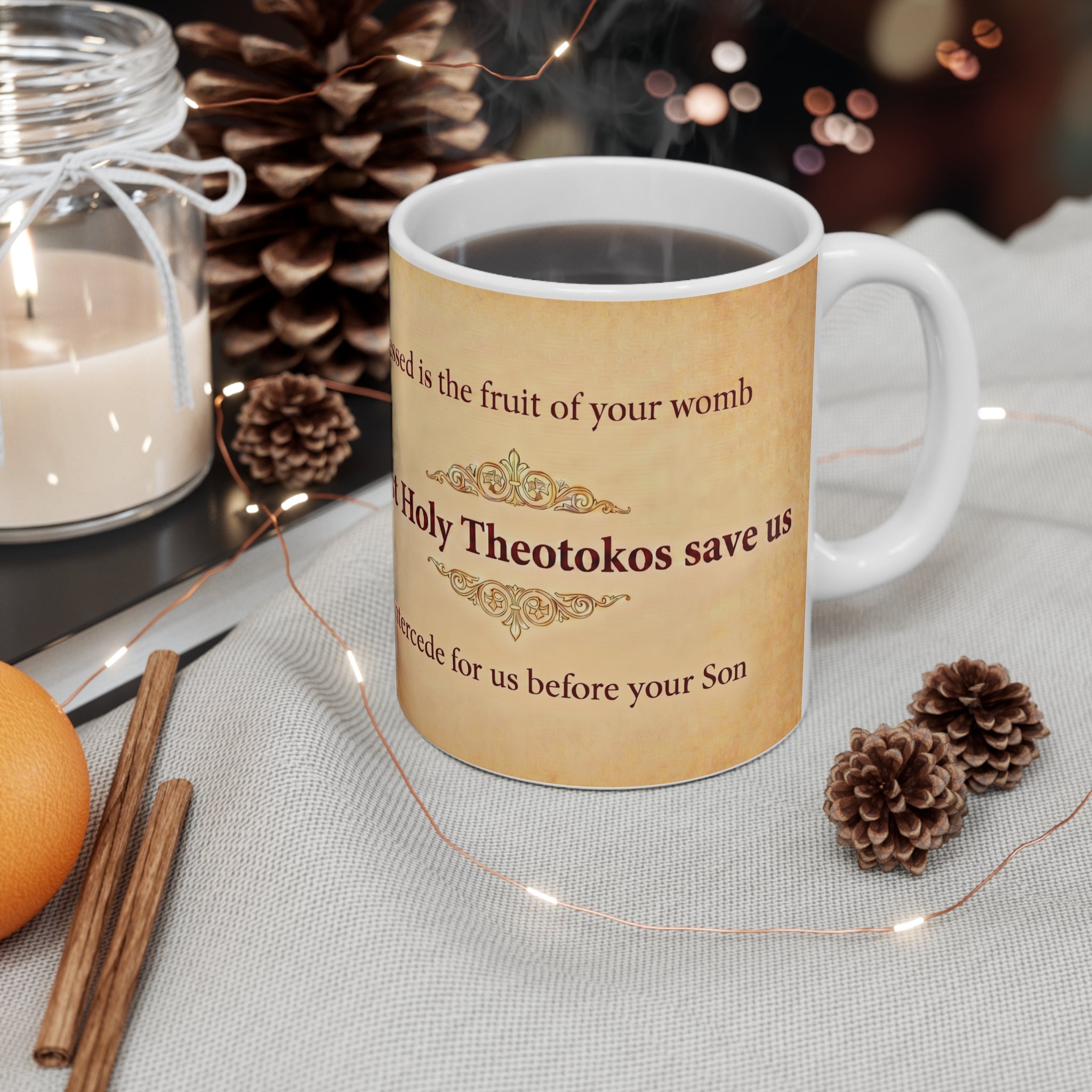 Theotokos of Tikhvin Orthodox Christian Coffee Mug — Orthodox Coffee Mug