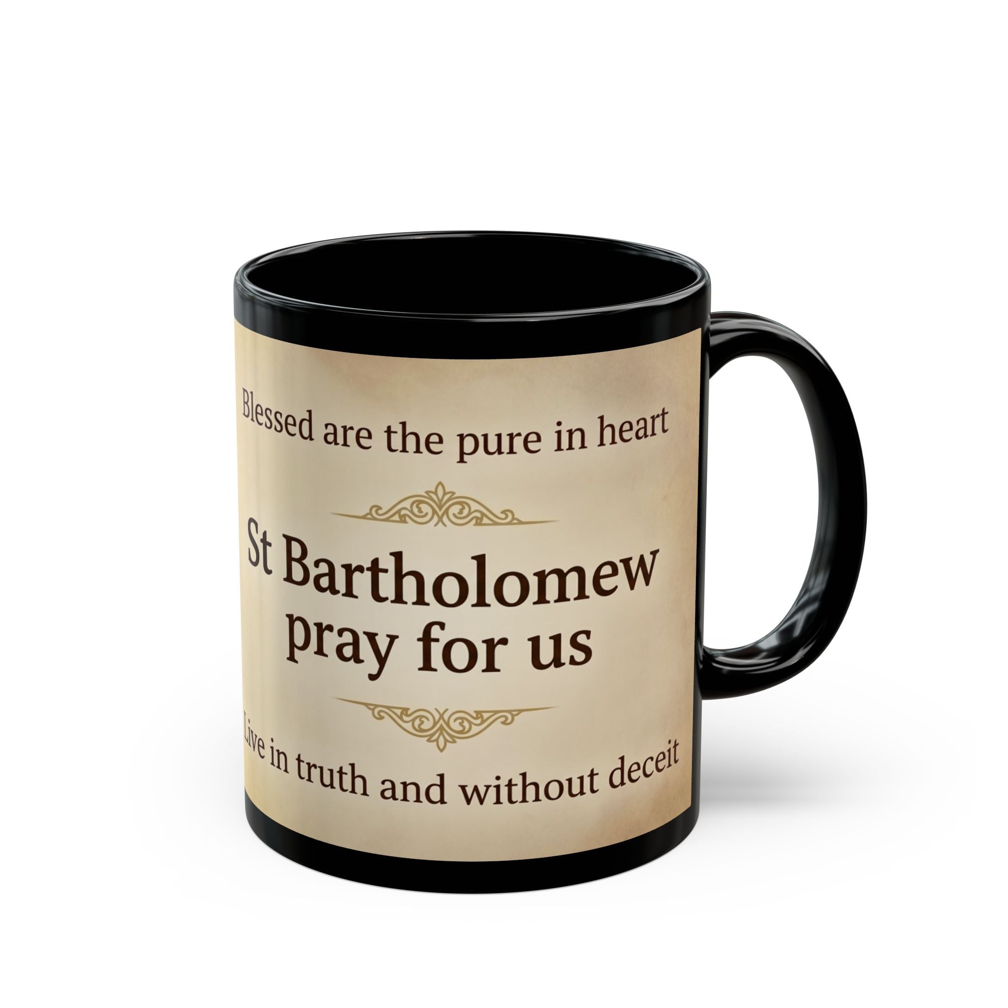 Saint Bartholomew the Apostle Orthodox Christian Black Coffee Mug — Christian Coffee Mug