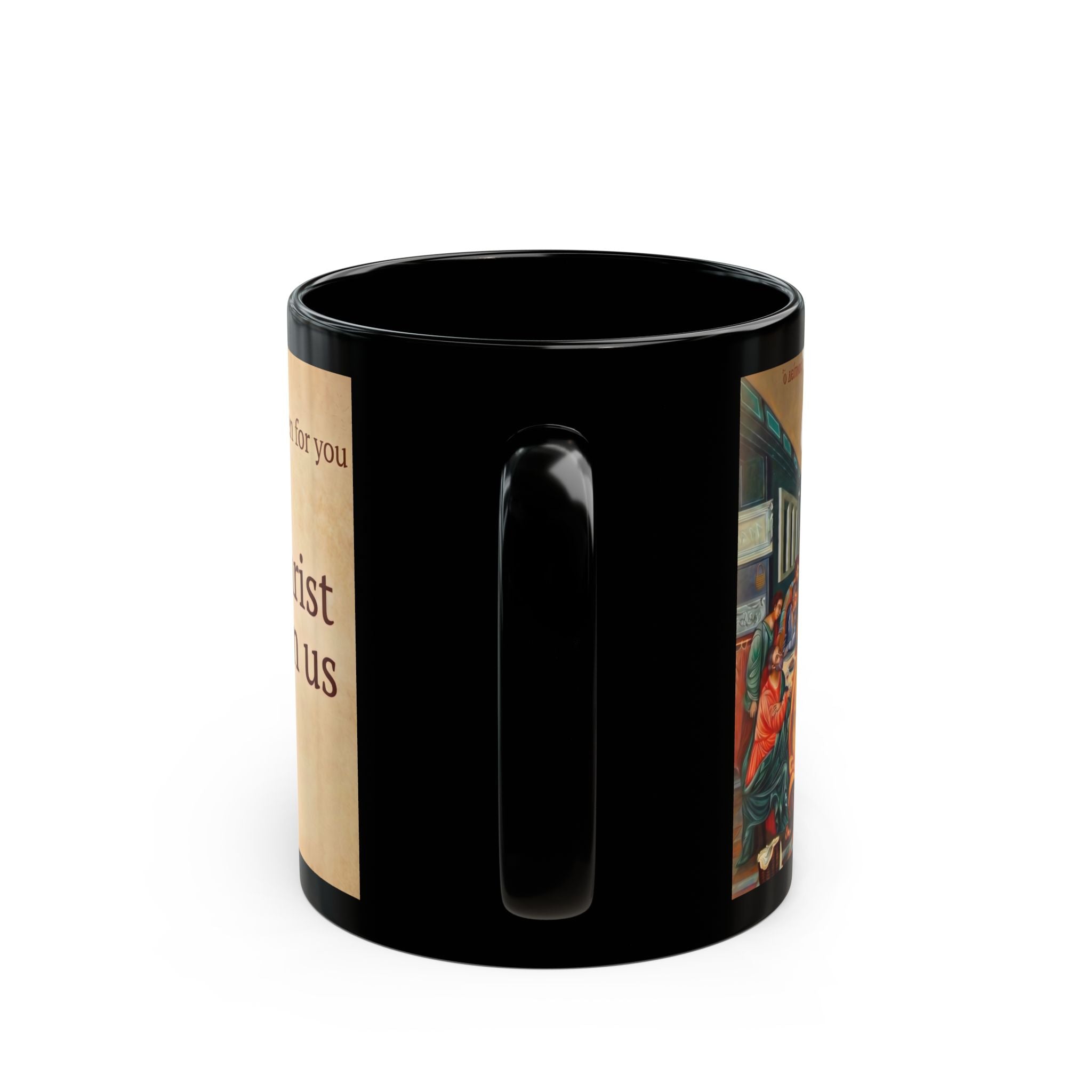 The Last Supper Icon Black Coffee Mug