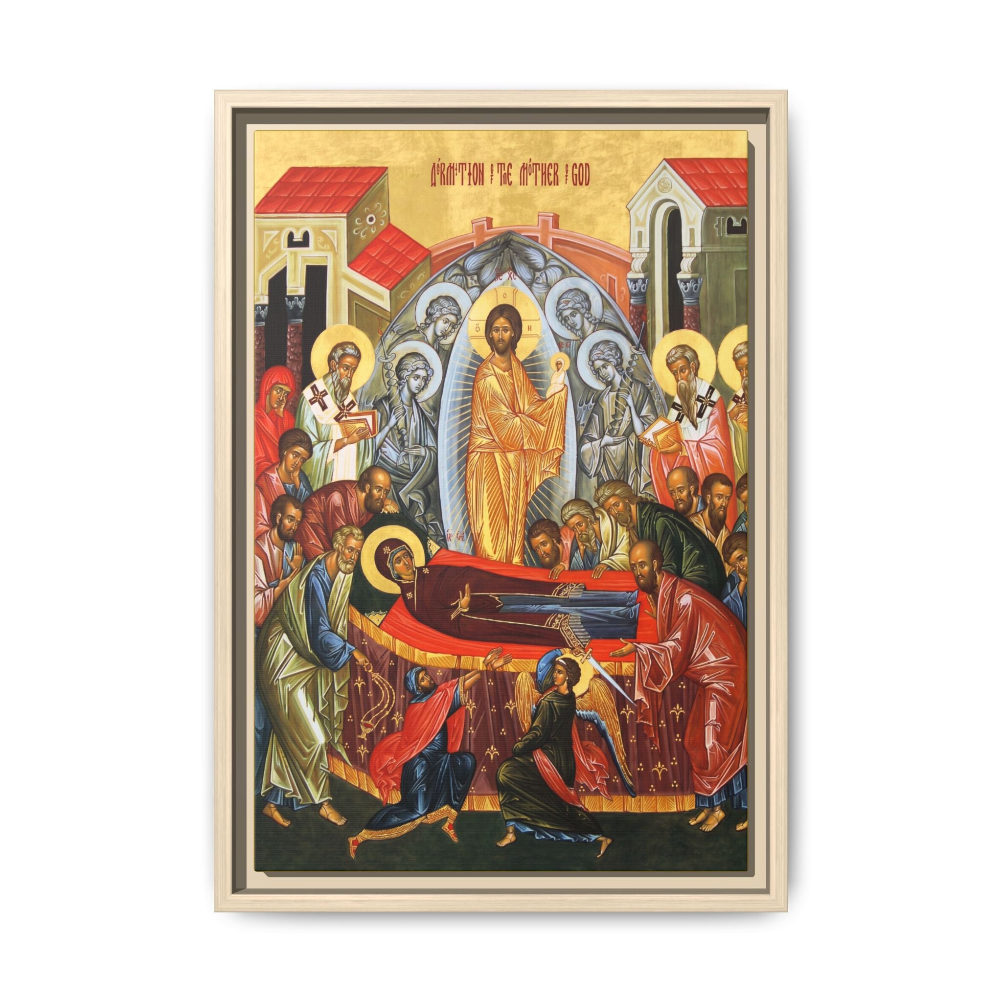 Dormition of the Theotokos Framed Canvas Icon