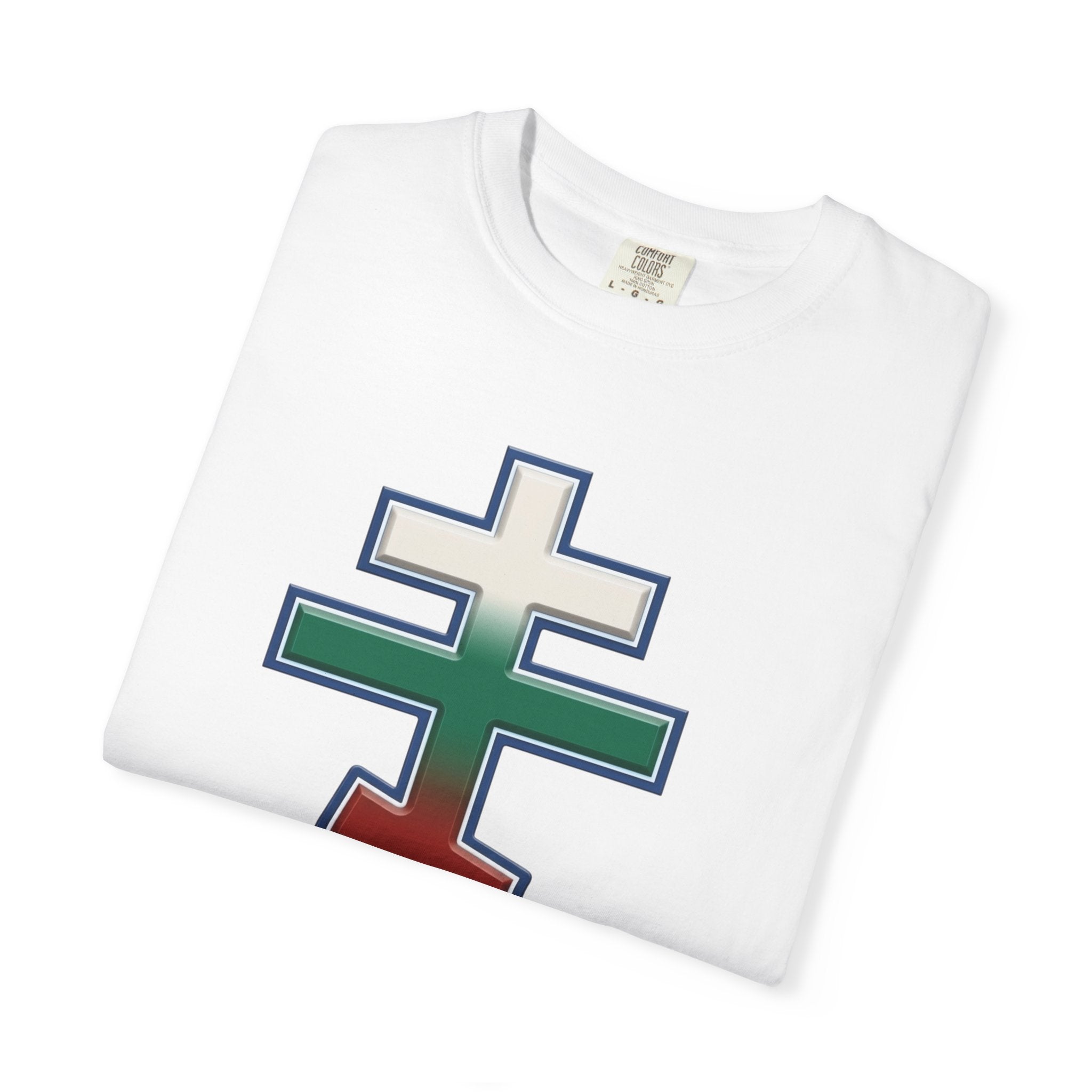 Bulgarian Orthodox Cross design on a heavyweight garment-dyed t-shirt
