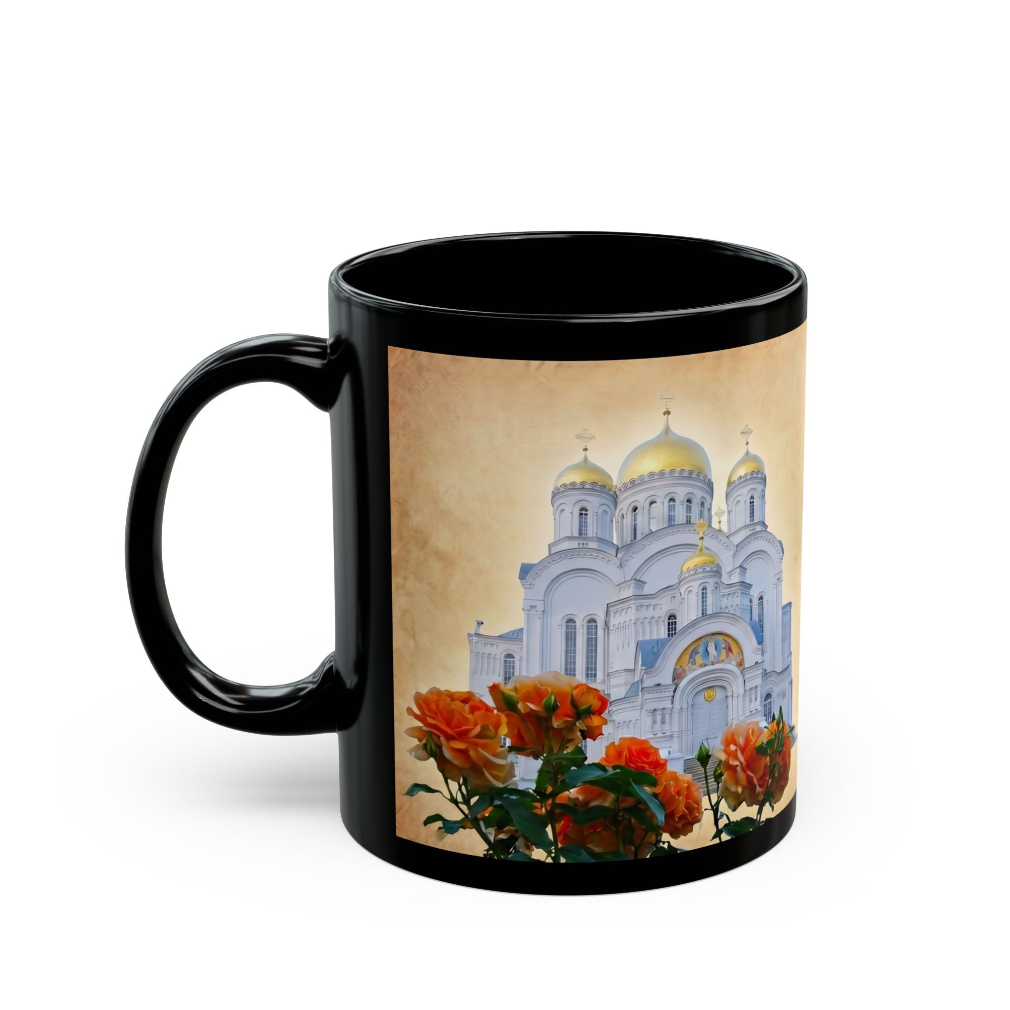 Saint Seraphim of Diveyevo Monastery Black Coffee Mug