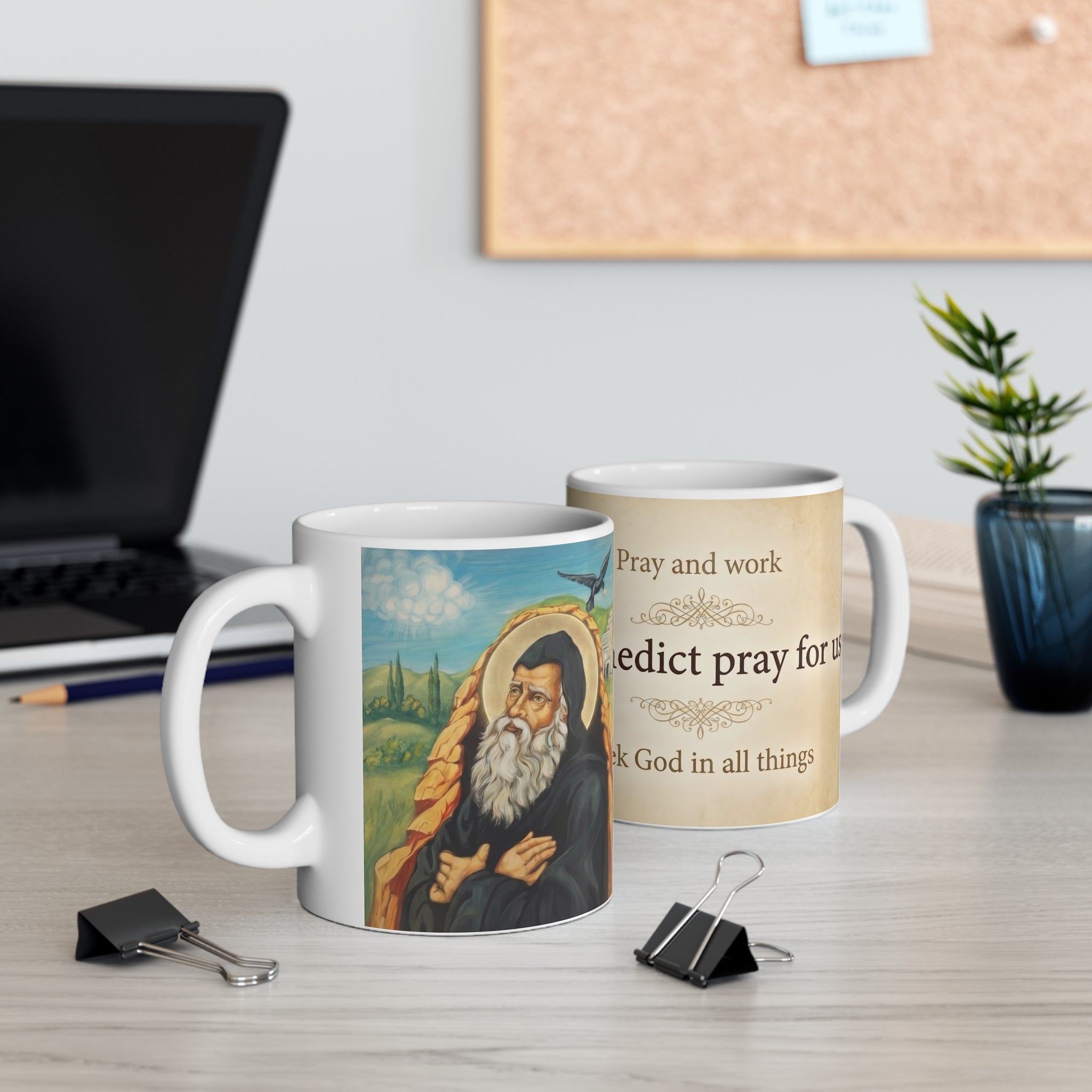 Saint Benedict of Nursia Orthodox Christian Coffee Mug — Christian Gift Idea