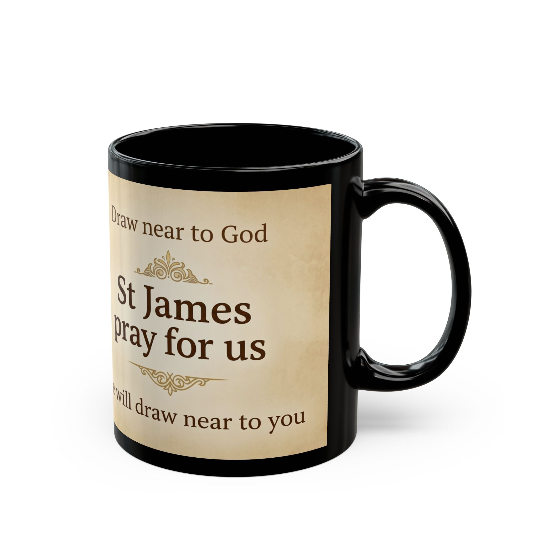 Saint James Son of Alphaeus Orthodox Christian Black Coffee Mug — Gift for Orthodox Christians