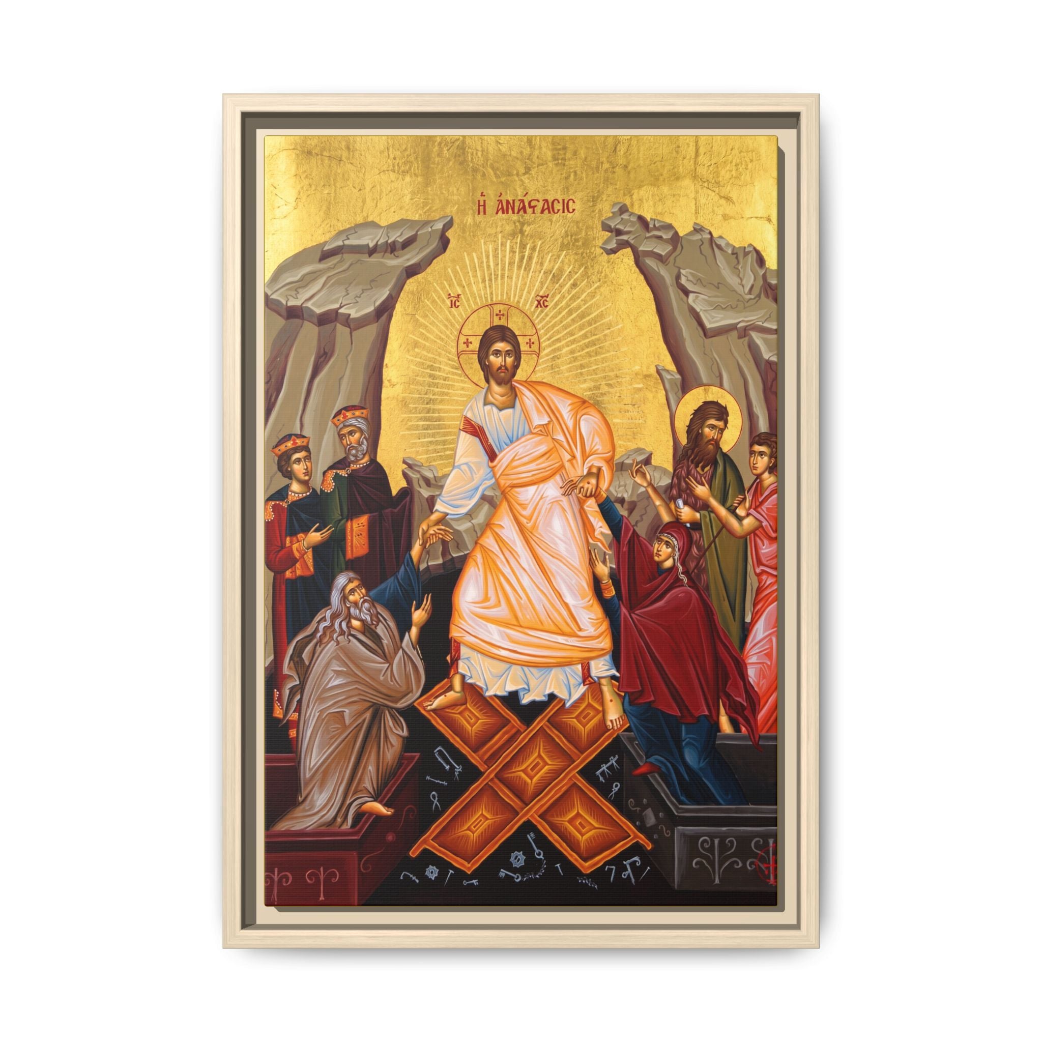 The Resurrection Anastasis Framed Canvas Icon