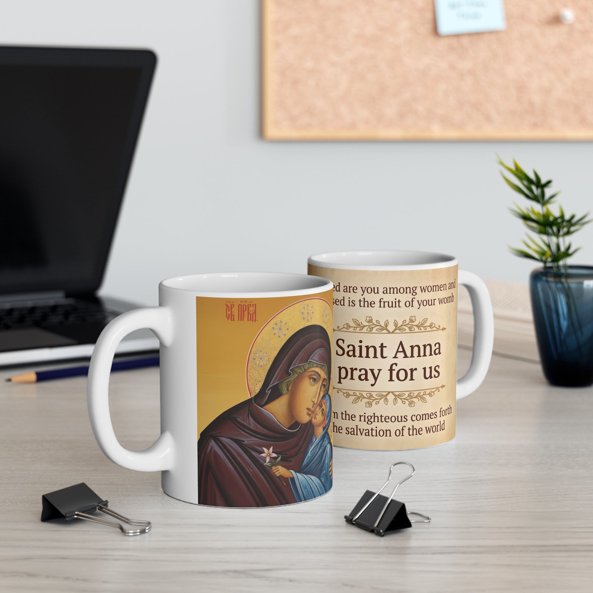 Saint Anna Mother of the Most Holy Theotokos White Coffee Mug