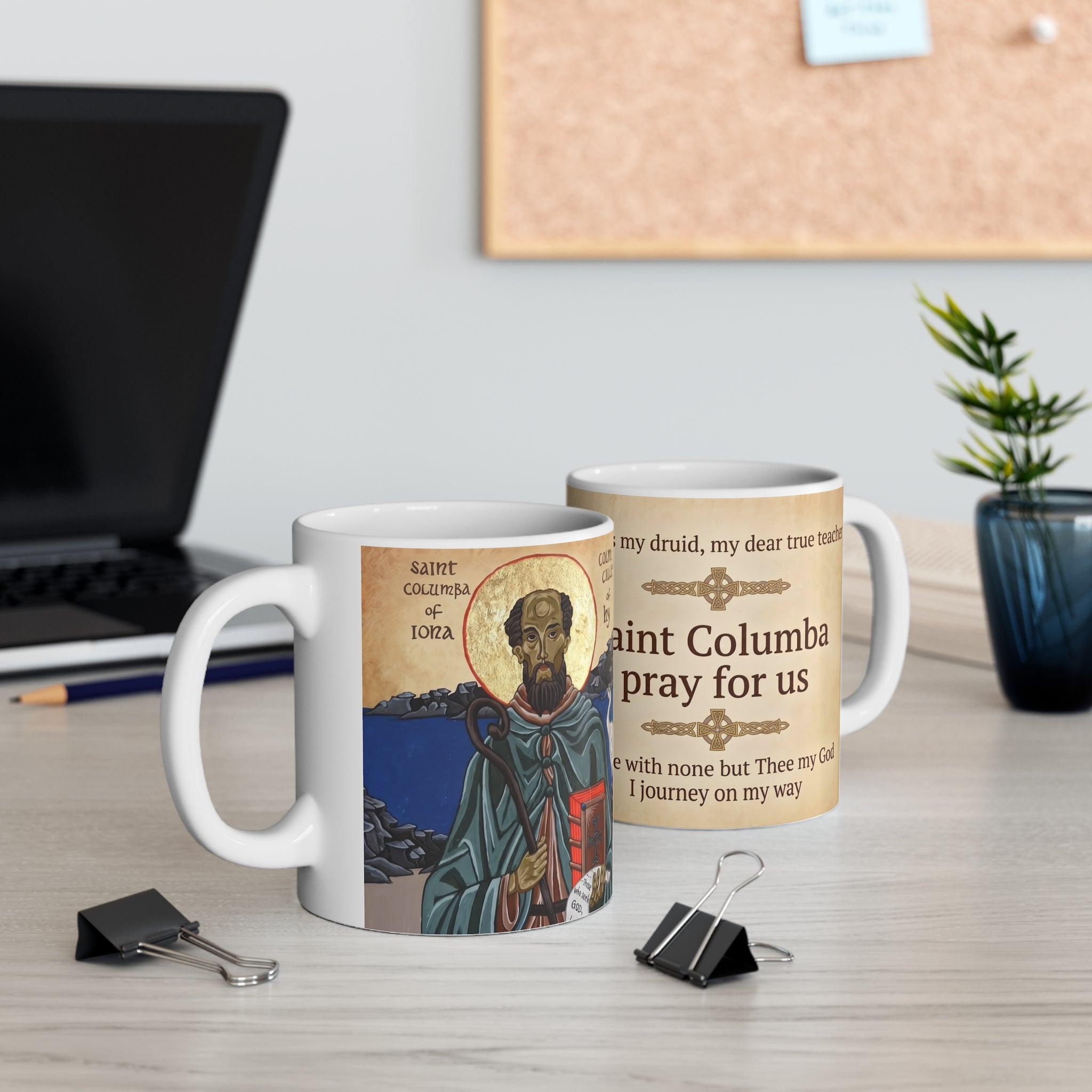 Saint Columba of Iona White Coffee Mug