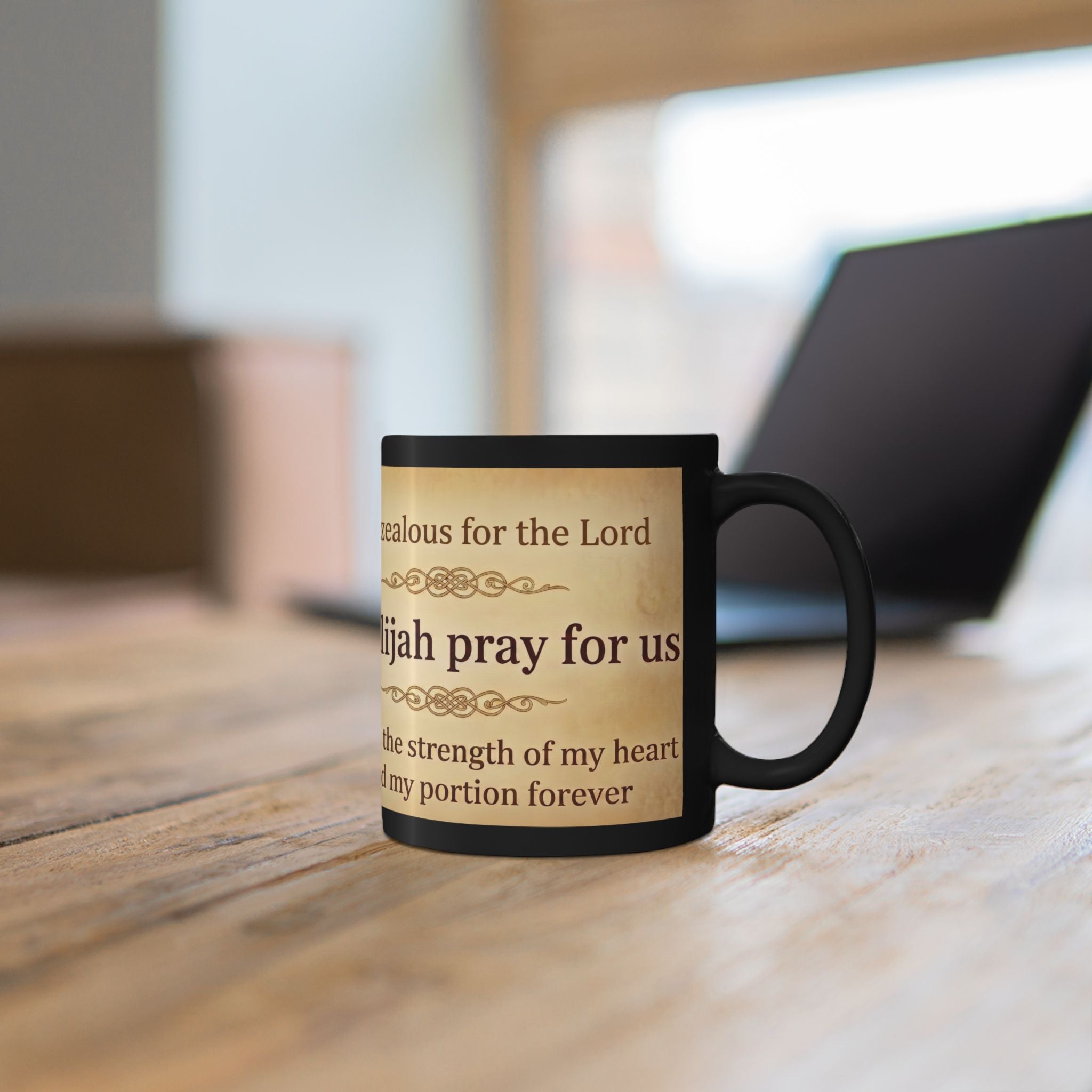 Saint Elijah the Prophet Orthodox Christian Black Coffee Mug — Christian Gift Idea