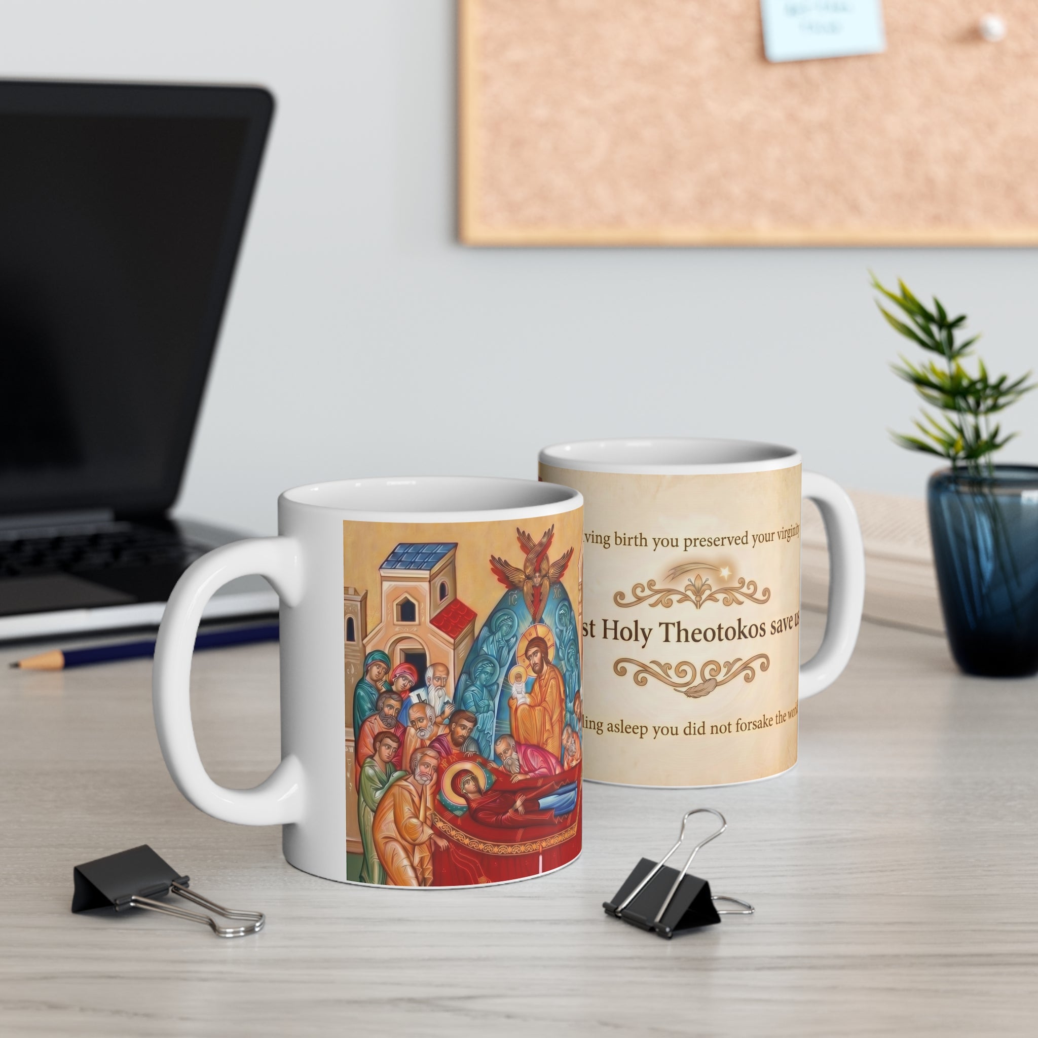 Dormition of the Theotokos Orthodox Christian Coffee Mug — Christian Gift Idea