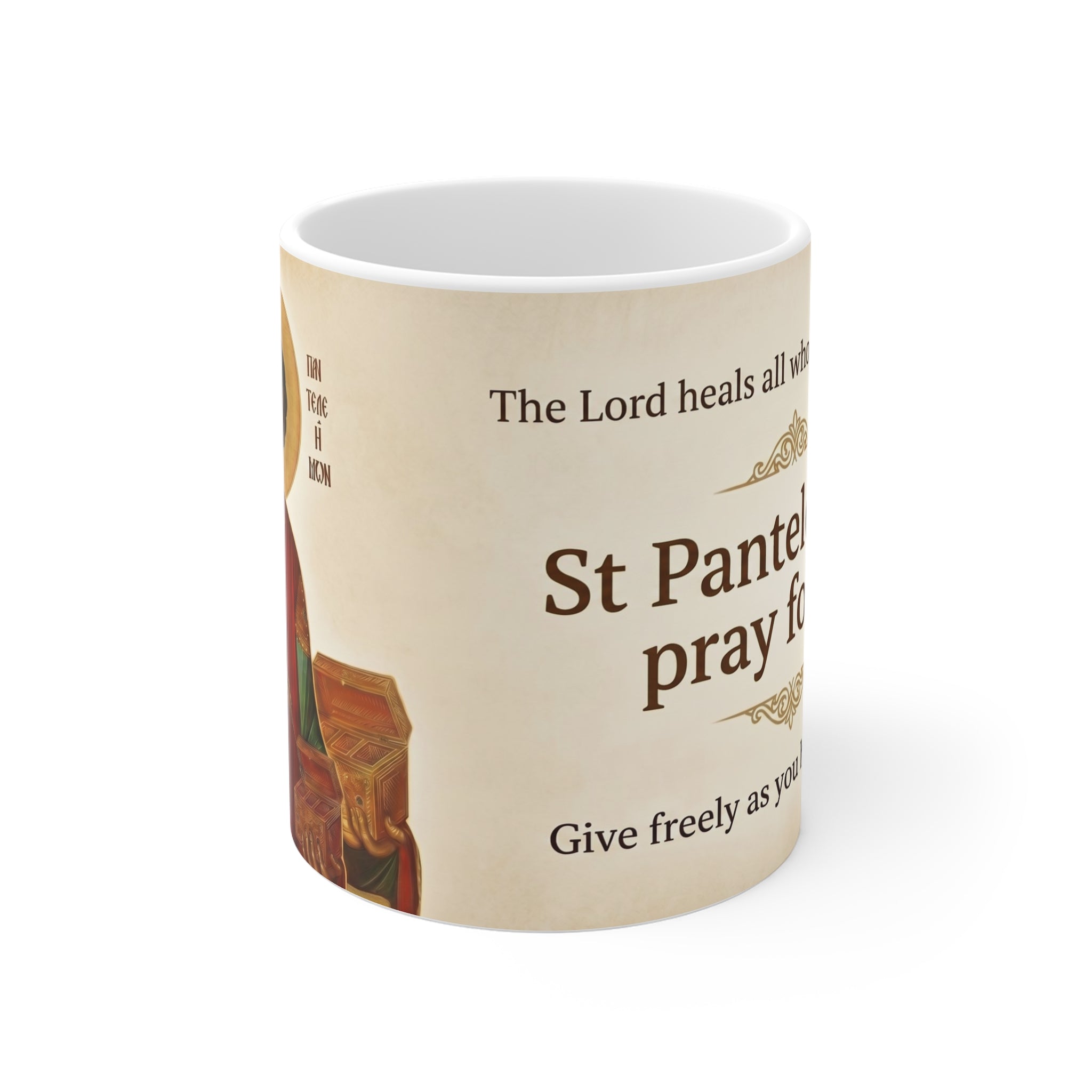 Saint Panteleimon the Healer Orthodox Christian Coffee Mug — Orthodox Mug Gift