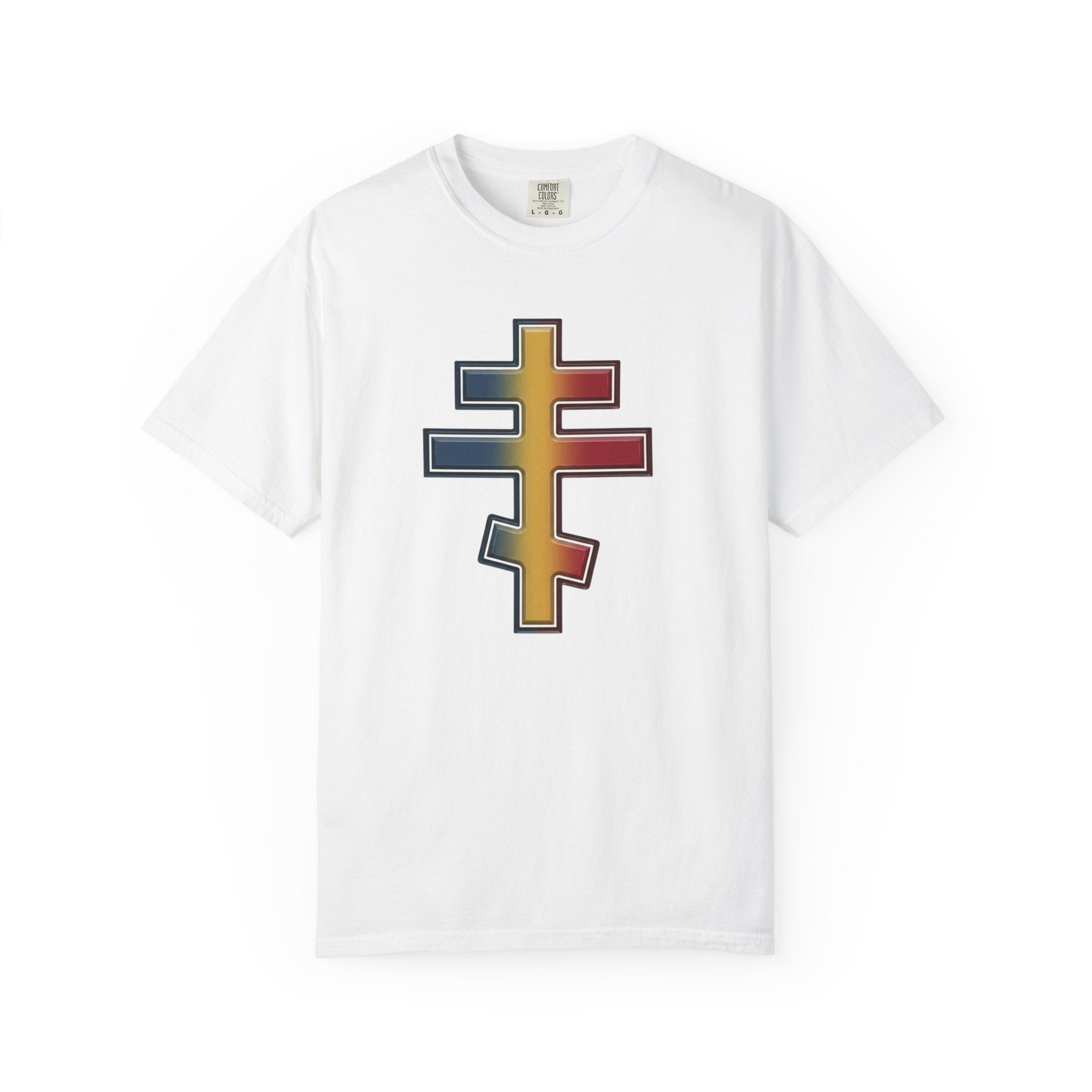 Moldovan Orthodox Cross design on a heavyweight garment-dyed t-shirt