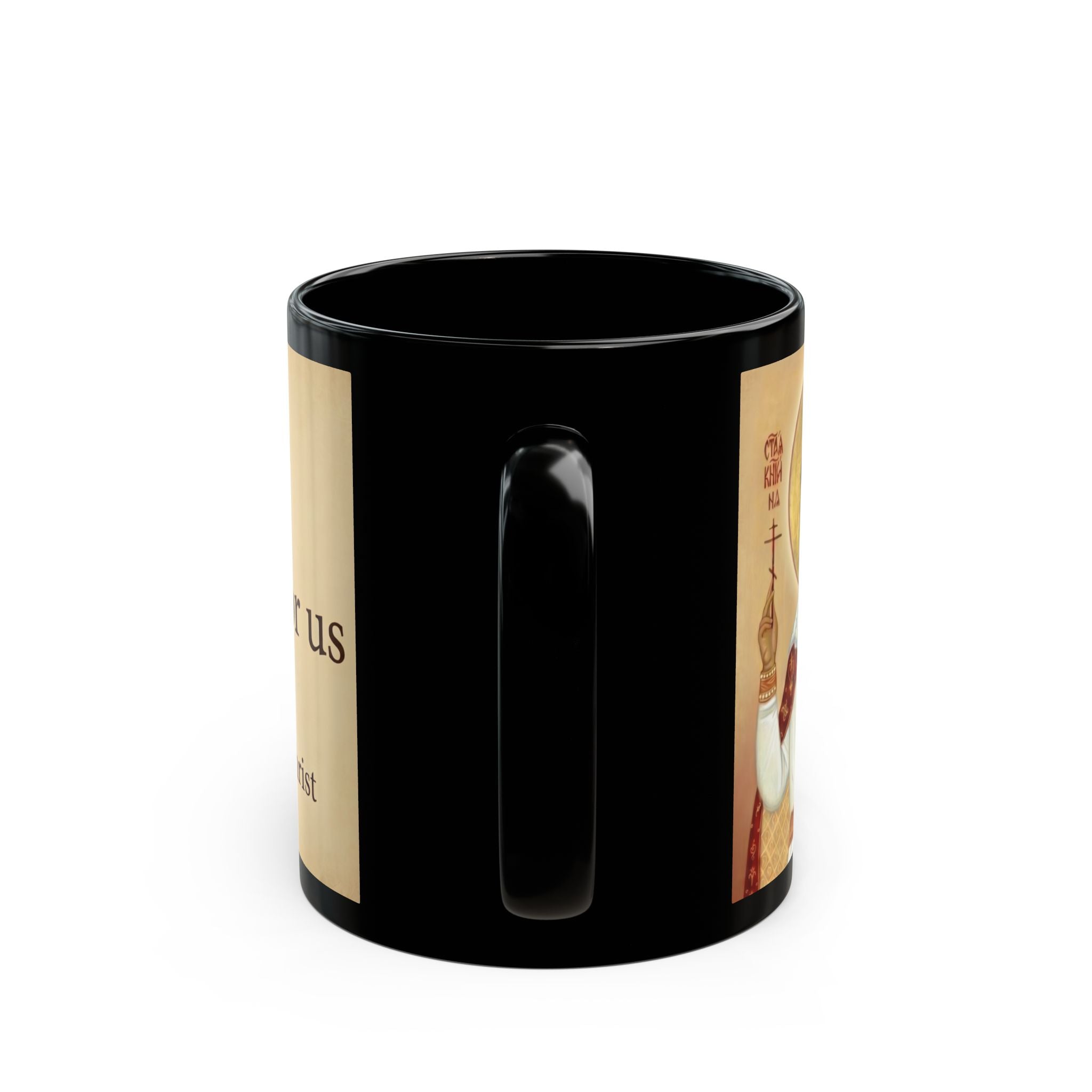 Saint Olga of Kiev Orthodox Christian Black Coffee Mug — Orthodox Faith Gift