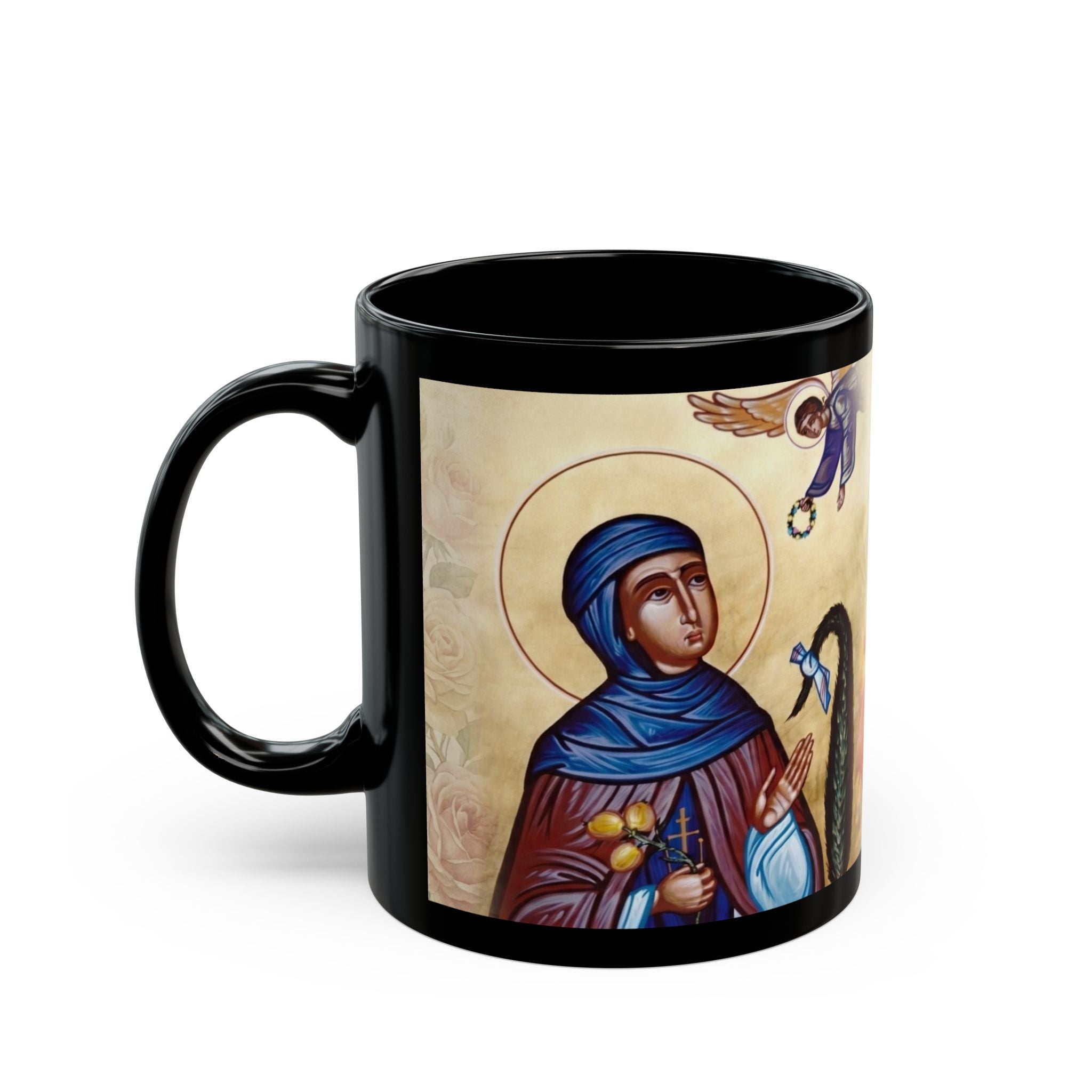 Saint Irene Chrysovalantou Orthodox Christian Black Coffee Mug — Orthodox Christian Gift