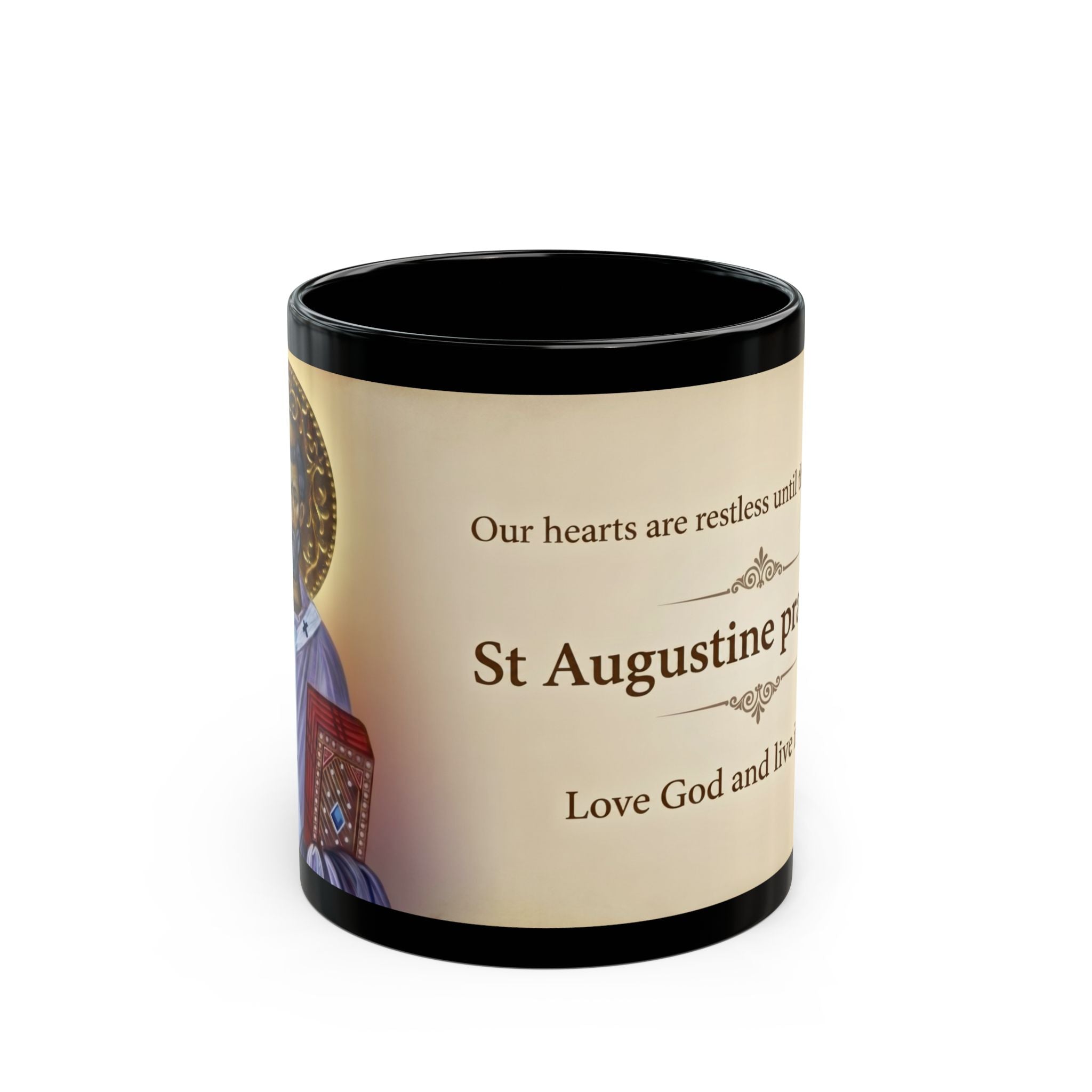 Saint Augustine of Hippo Orthodox Christian Black Coffee Mug — Orthodox Christian Mug