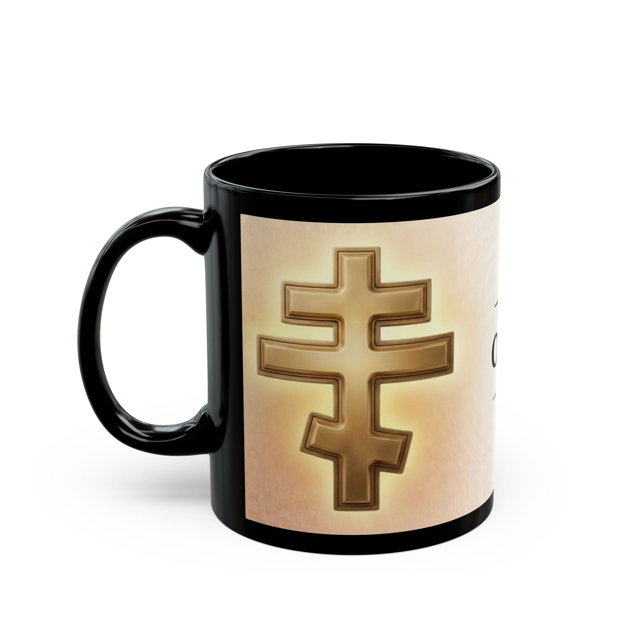 Golden Orthodox Cross Orthodox Christian Coffee Mug — Orthodox Christian Gift