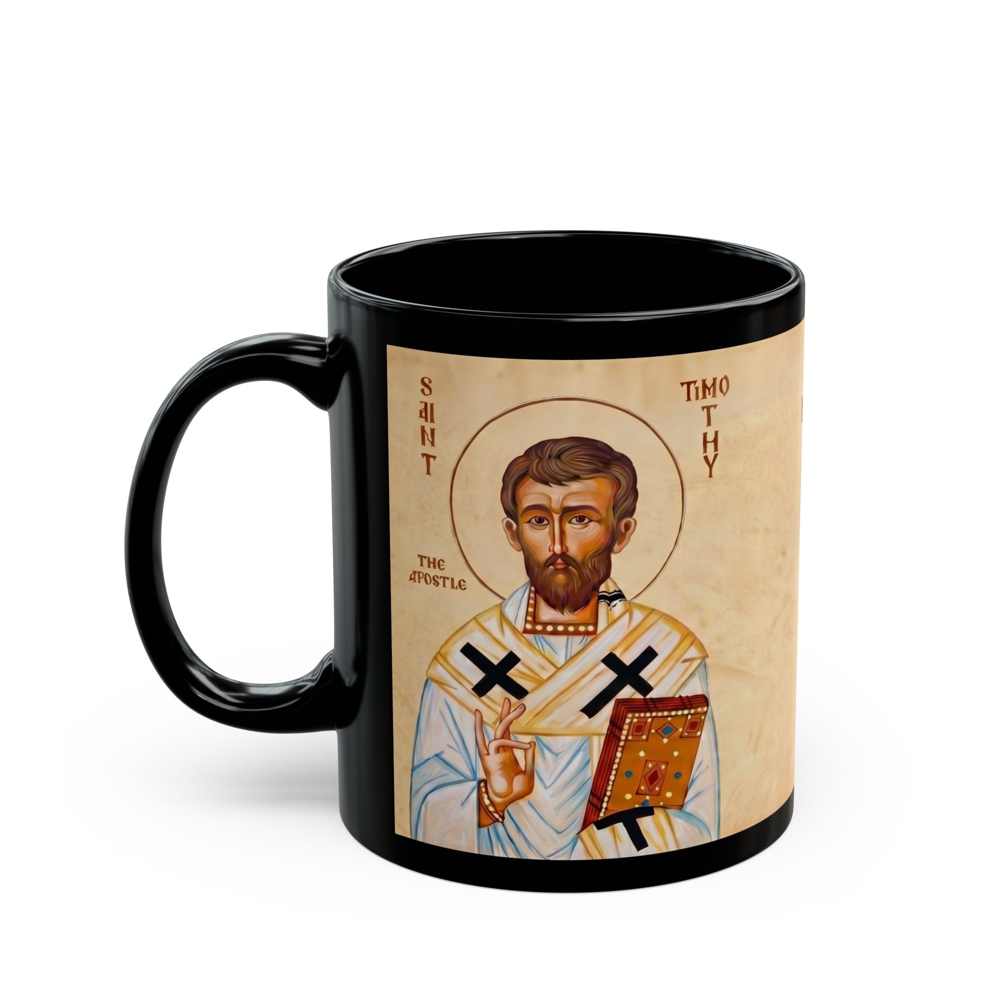 Saint Timothy the Apostle Black Coffee Mug