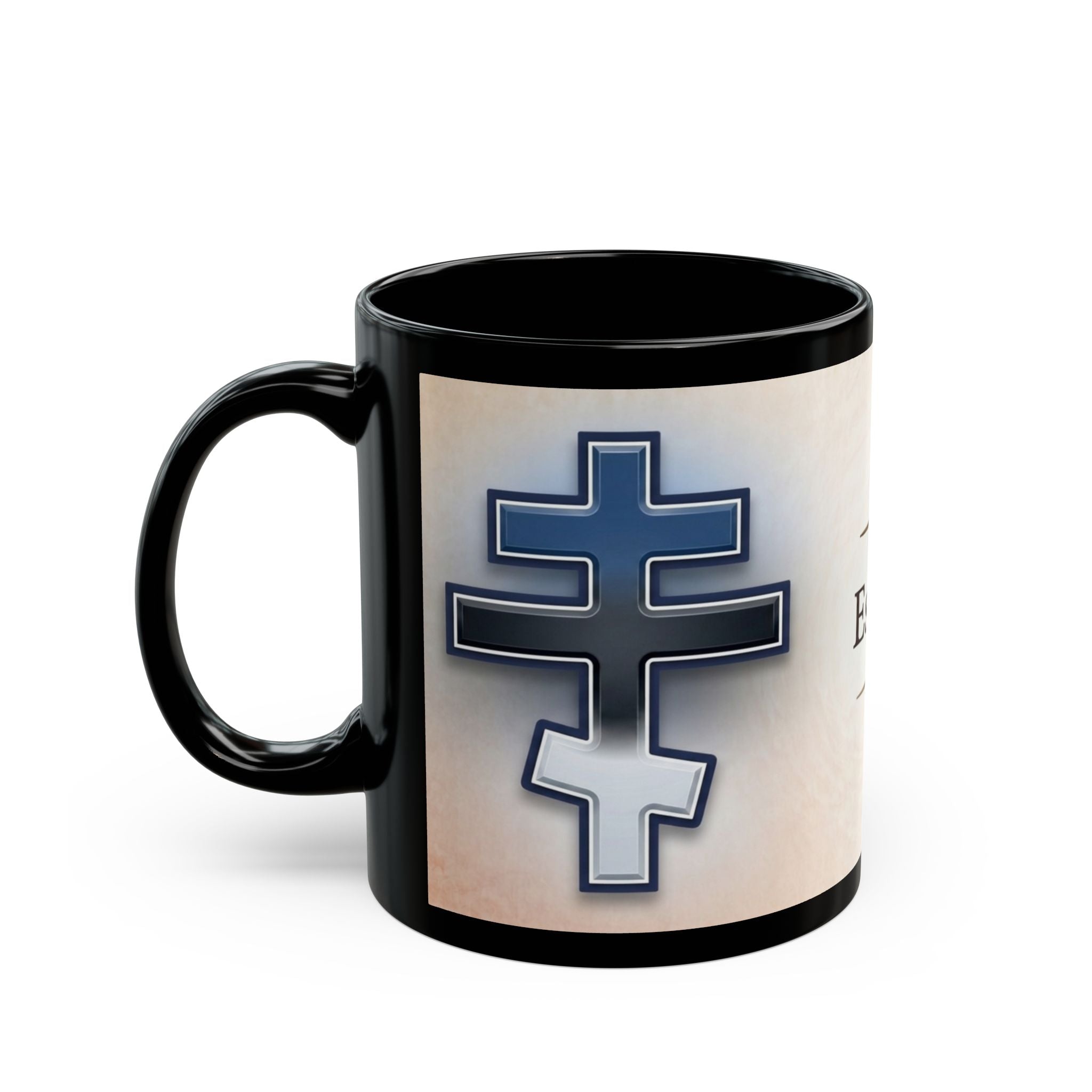 Estonian Orthodox Christian Black Coffee Mug — Orthodox Christian Gift