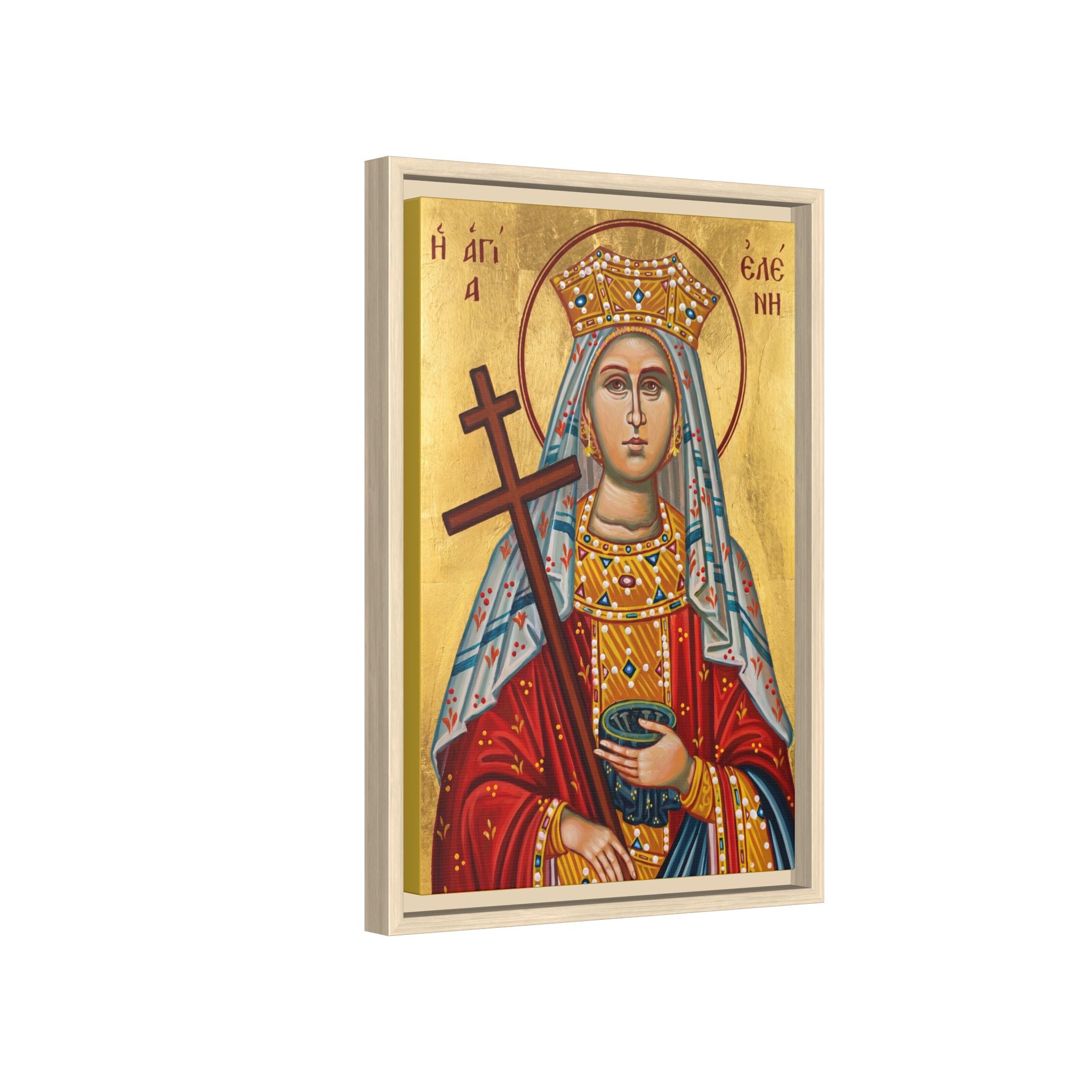 Framed canvas icon of Saint Helen Equal to the Apostles, traditional Orthodox Christian artwork