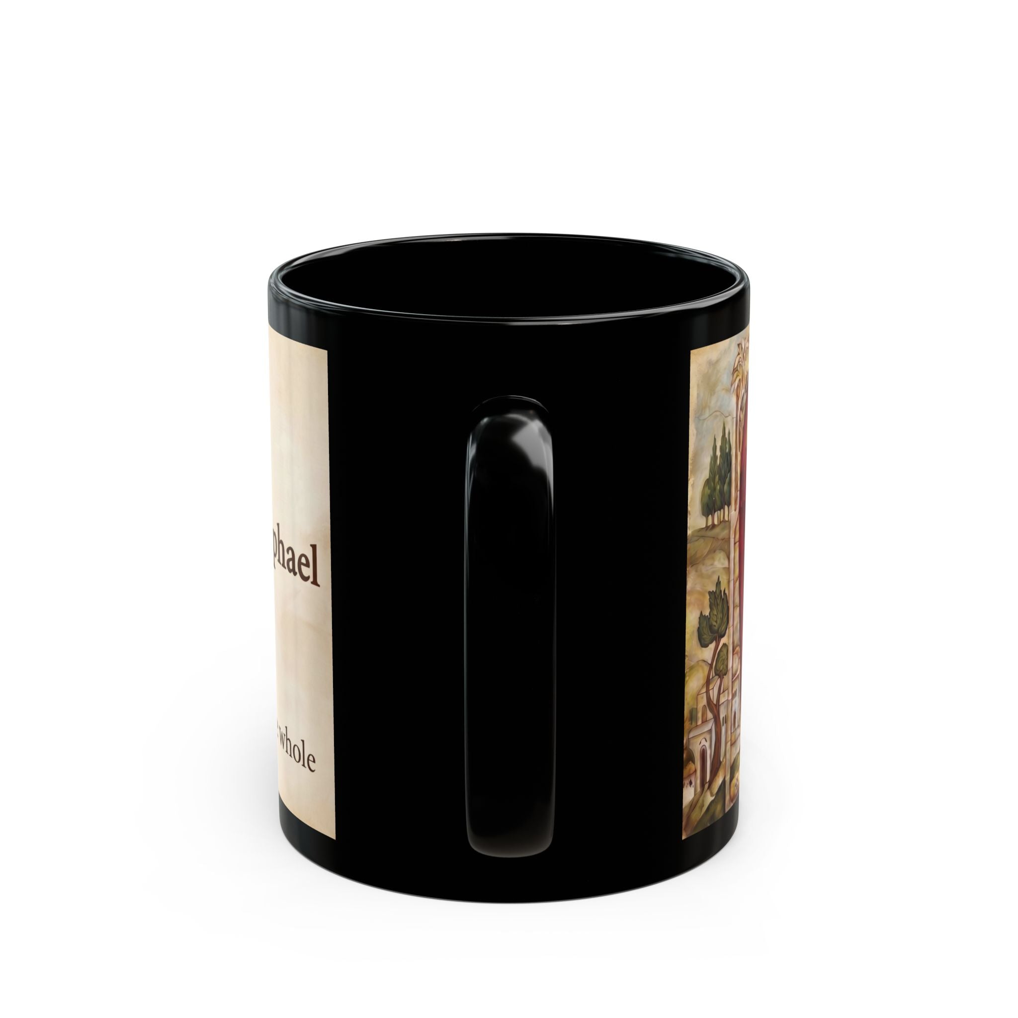 Archangel Raphael Orthodox Christian Black Coffee Mug — Orthodox Faith Gift