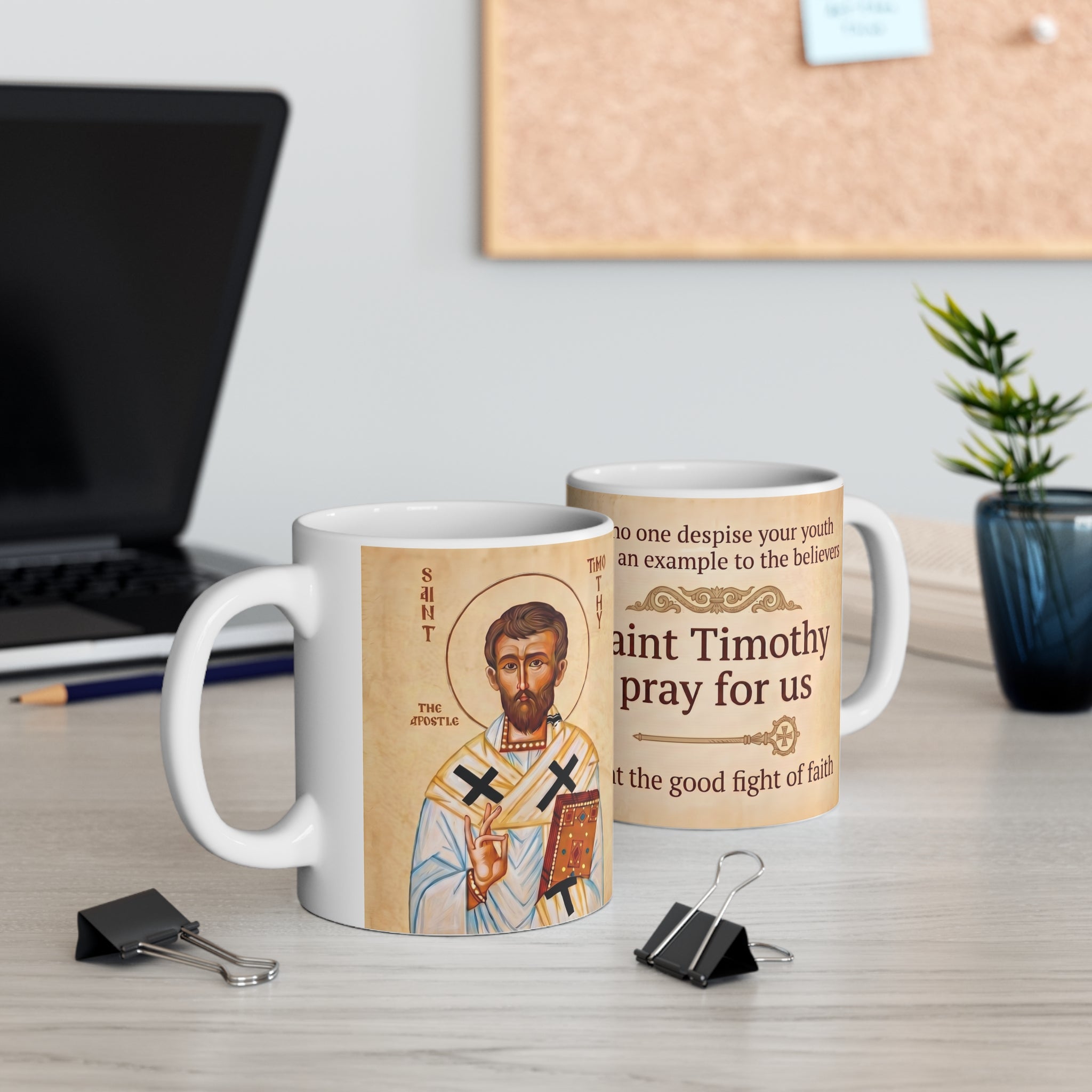 Saint Timothy the Apostle White Coffee Mug