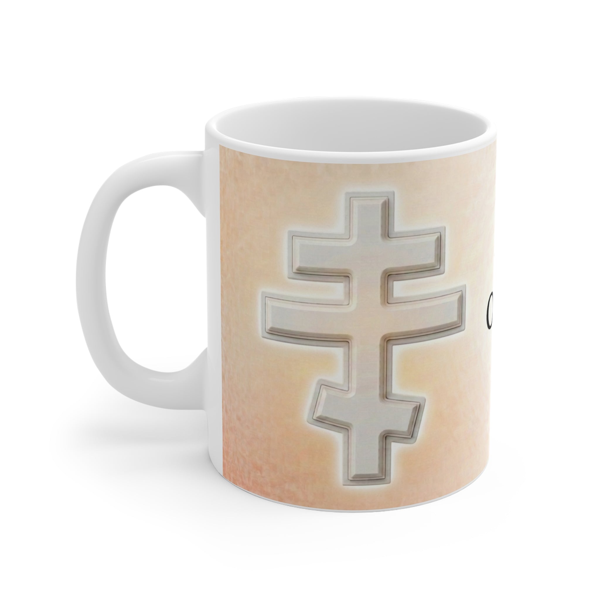 White Orthodox Cross Orthodox Christian Coffee Mug — Orthodox Christian Gift