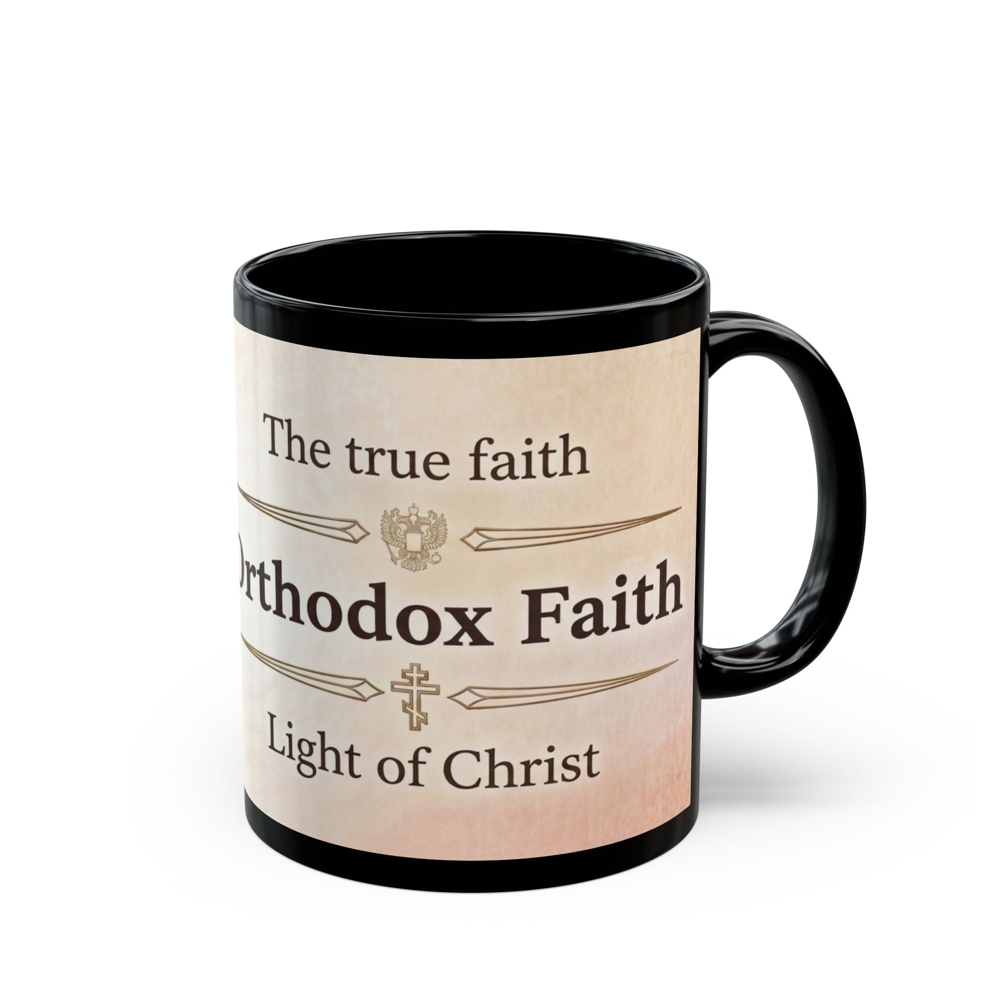 Golden Orthodox Cross Orthodox Christian Coffee Mug — Christian Coffee Mug