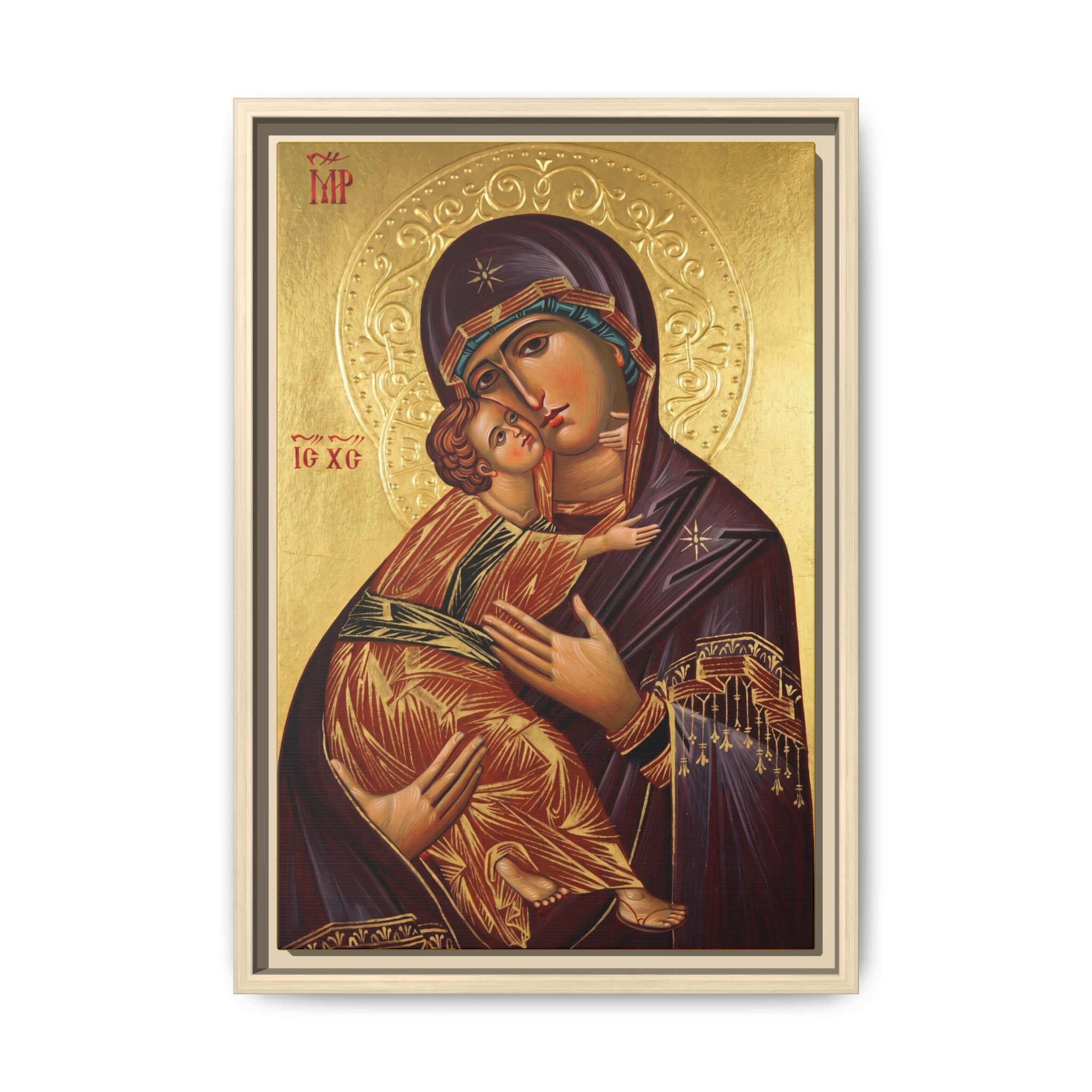 Theotokos of Vladimir Framed Canvas Icon
