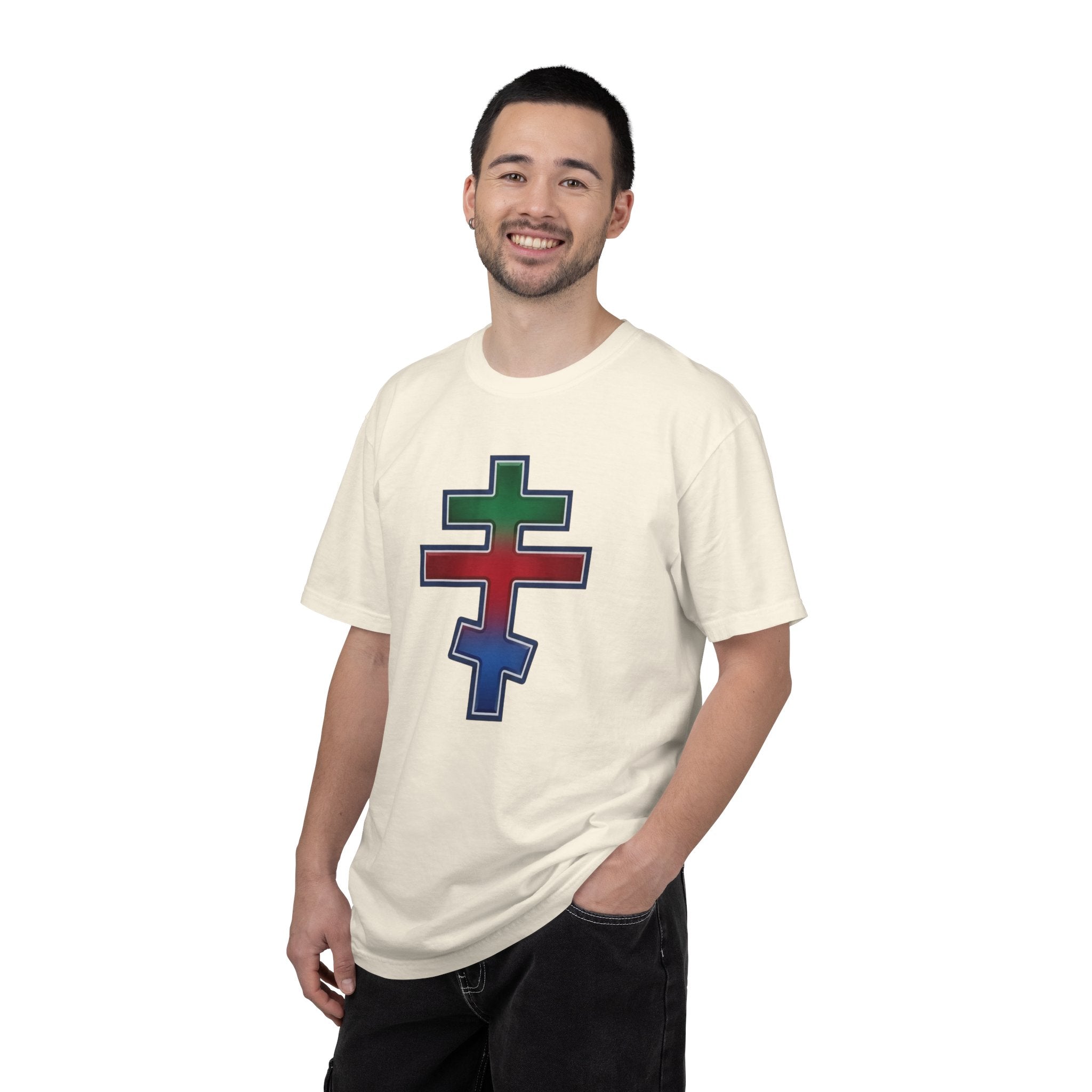 Eritrean Orthodox Cross design on a heavyweight garment-dyed t-shirt