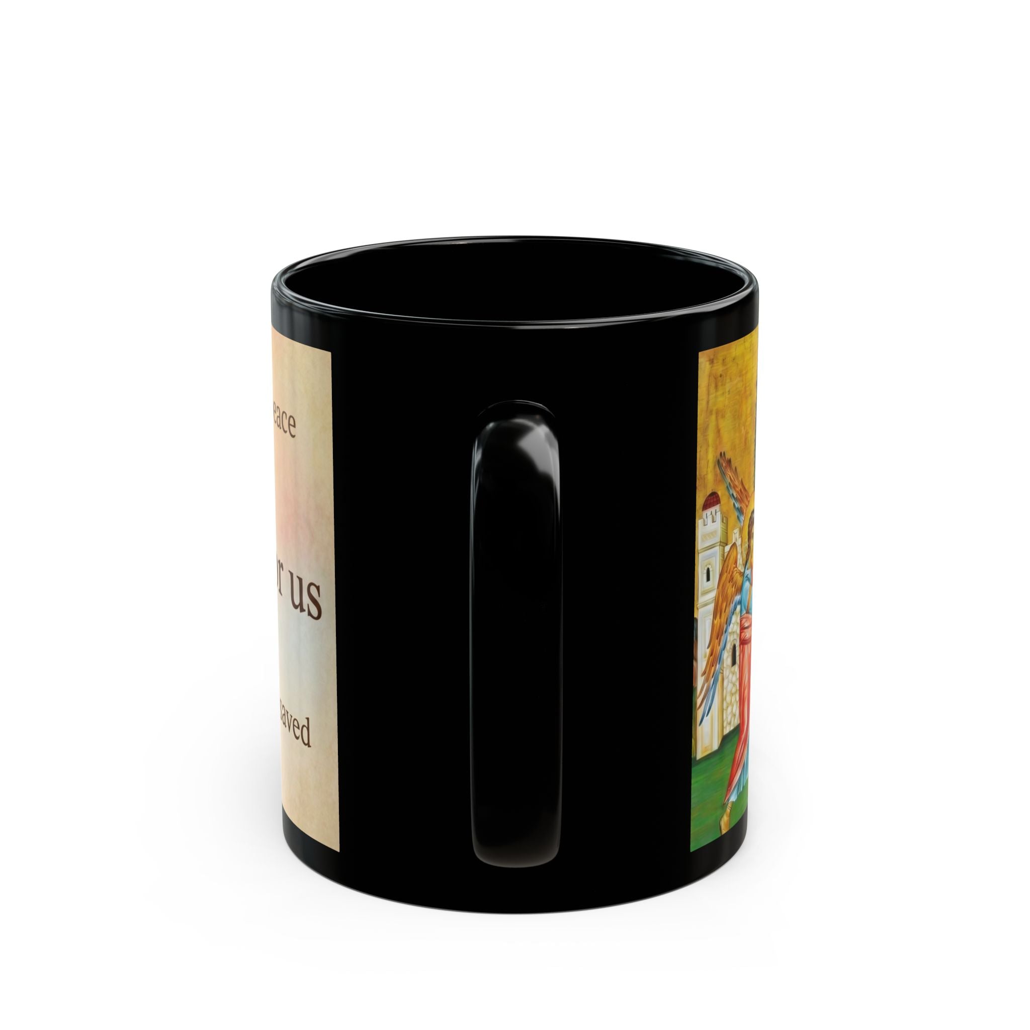 Saint Irene the Great Martyr Orthodox Christian Black Coffee Mug — Orthodox Faith Gift