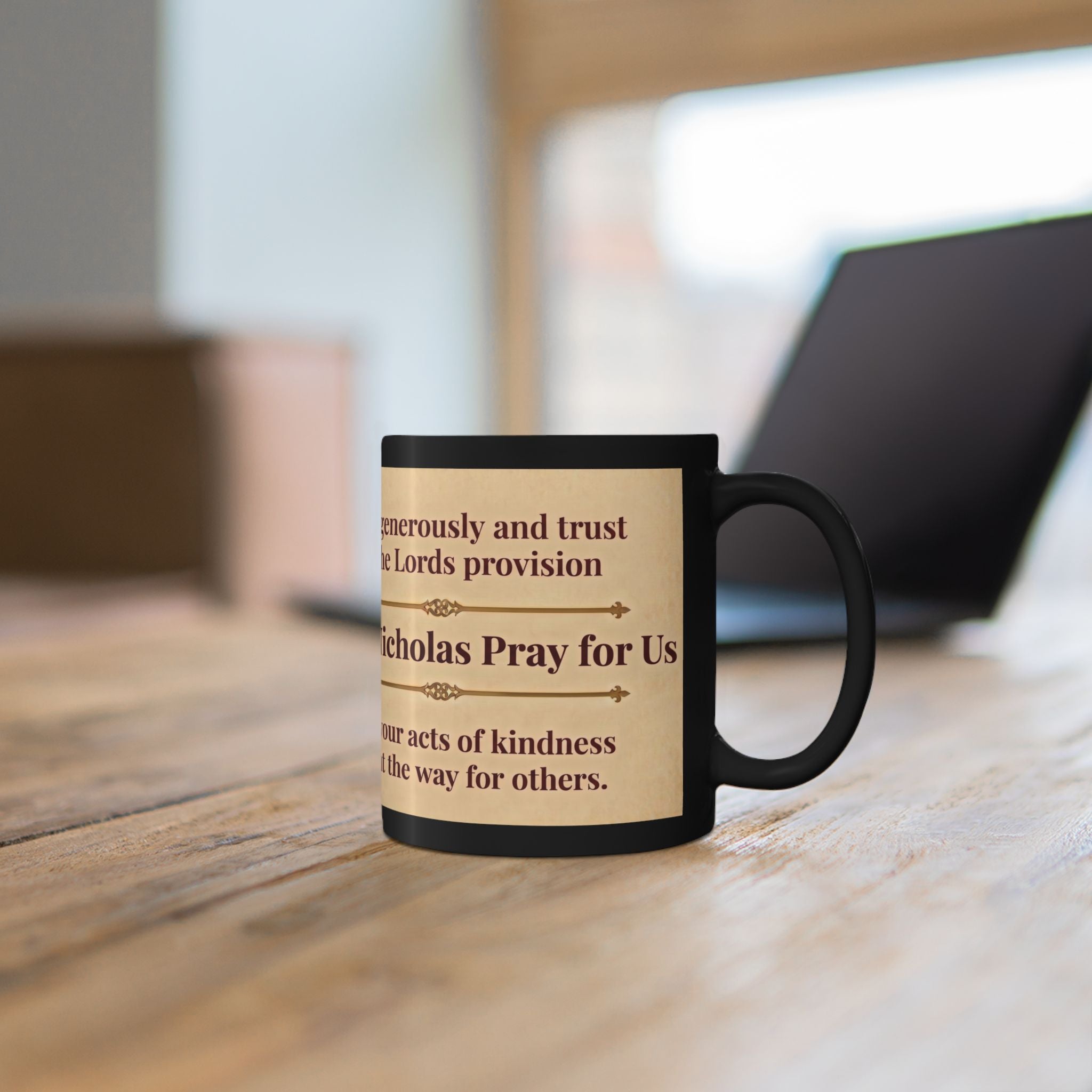 Saint Nicholas Orthodox Christian Black Coffee Mug — Orthodox Mug Gift