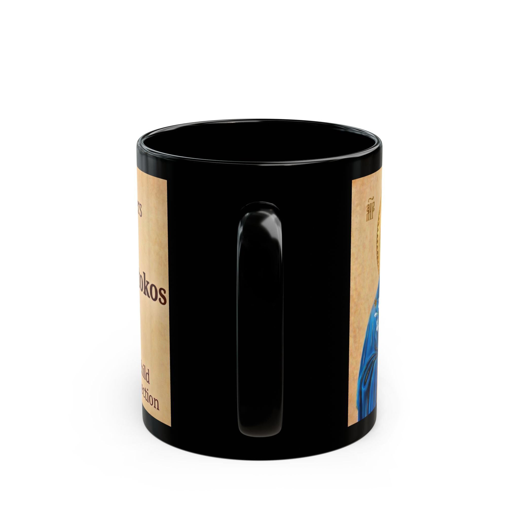 Theotokos Eternal Bloom Orthodox Christian Black Coffee Mug — Gift for Orthodox Christians